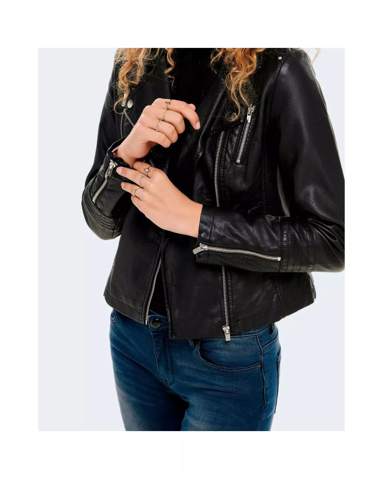 Moto Jacket Long Sleeves Black Women Blazers alternative image