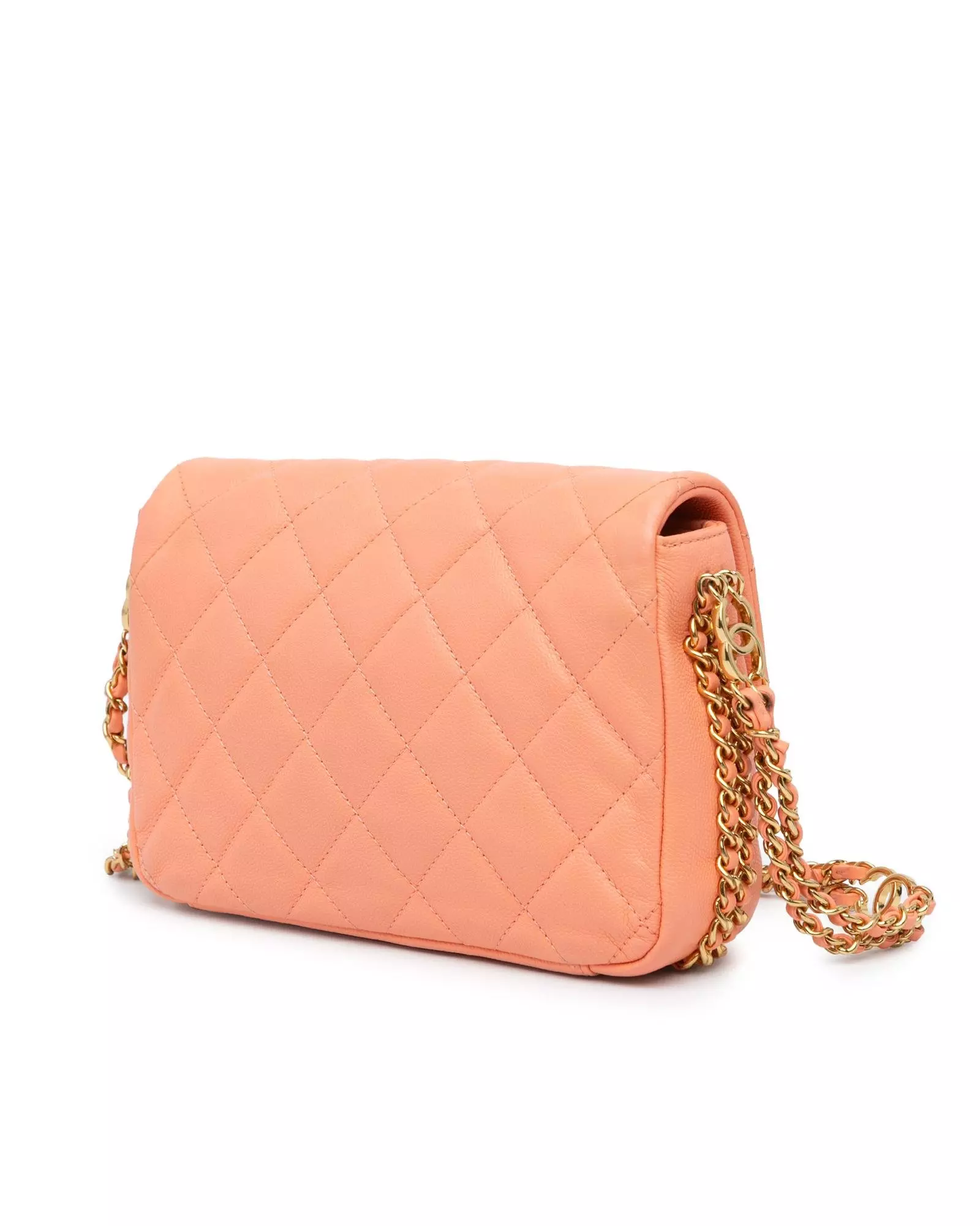 Preloved Mini Quilted Leather Crossbody Bag with Chain Straps Karen Millen