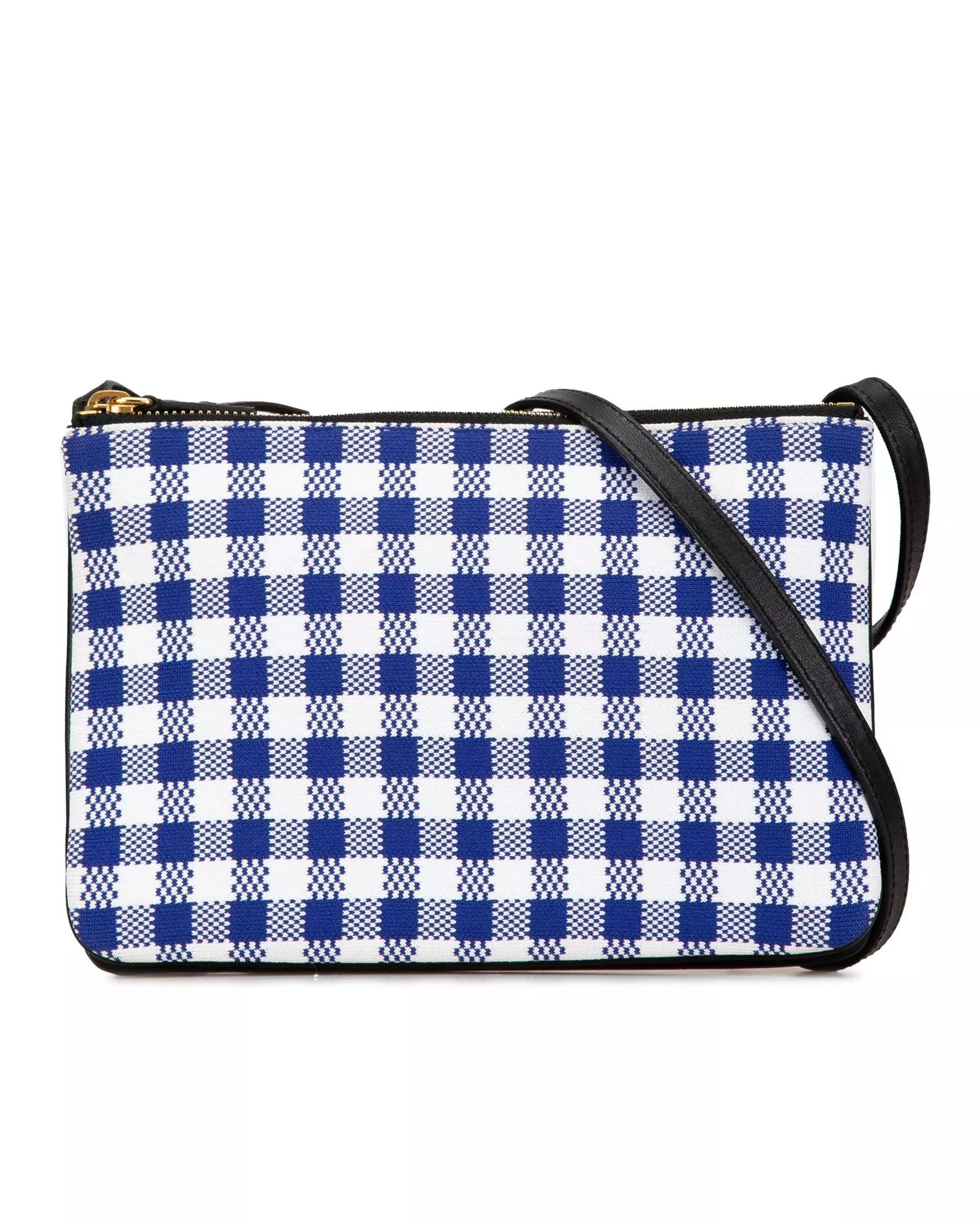 Preloved Gingham Mini Belt Bag Blue White Mini Crossbody Bag Gingham Check Designer Gingham Mini Bag Blue White Gingham Crossbody Karen Millen