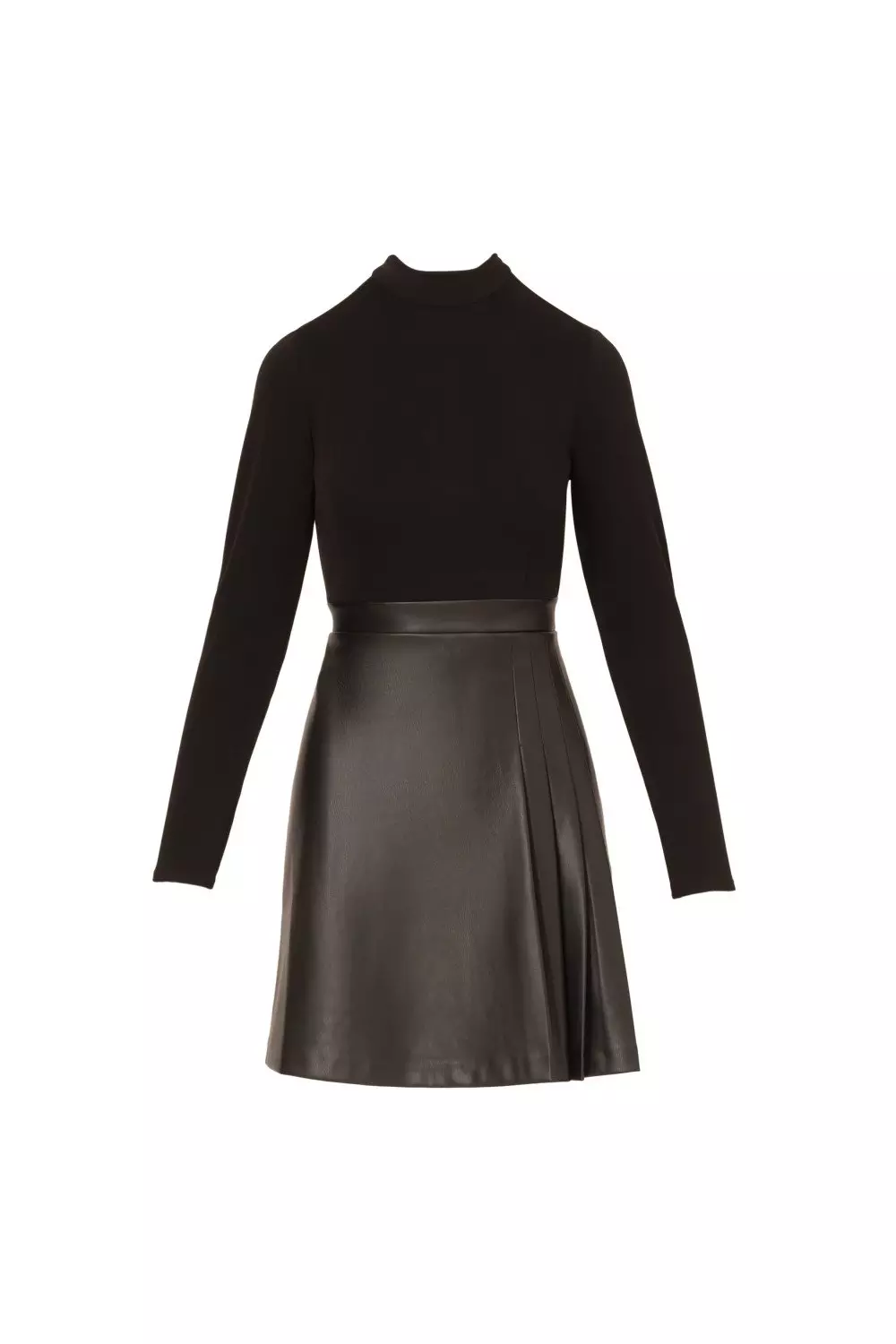 【海外限定】AdriannaPapell ドレス☆Ponte Faux Leather Dress, Adrianna Papell Ponte Faux Leather Dress | Karen Millen