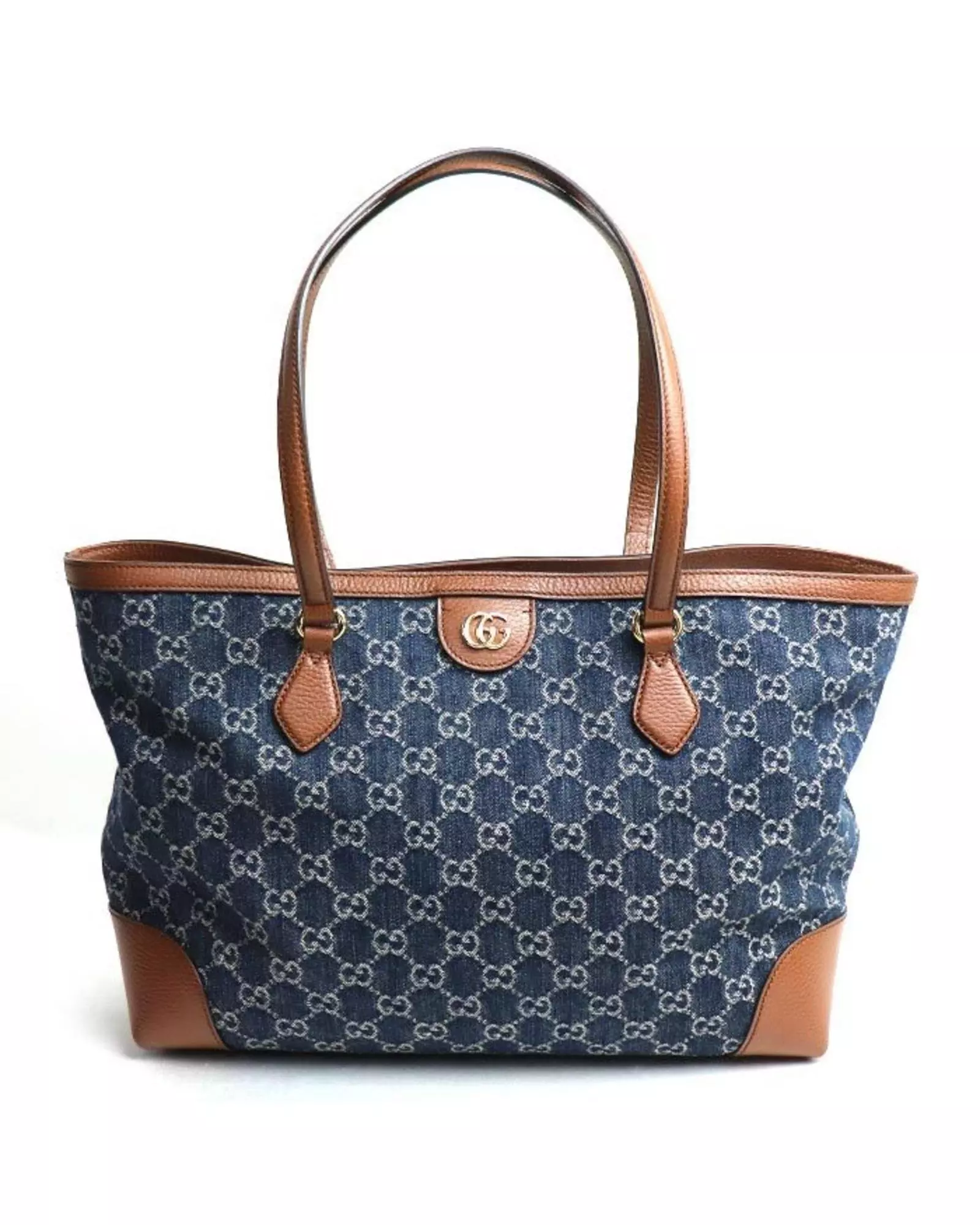 Preloved GG Denim Tote Model 644710 Women - Navy Tote Bags alternative image