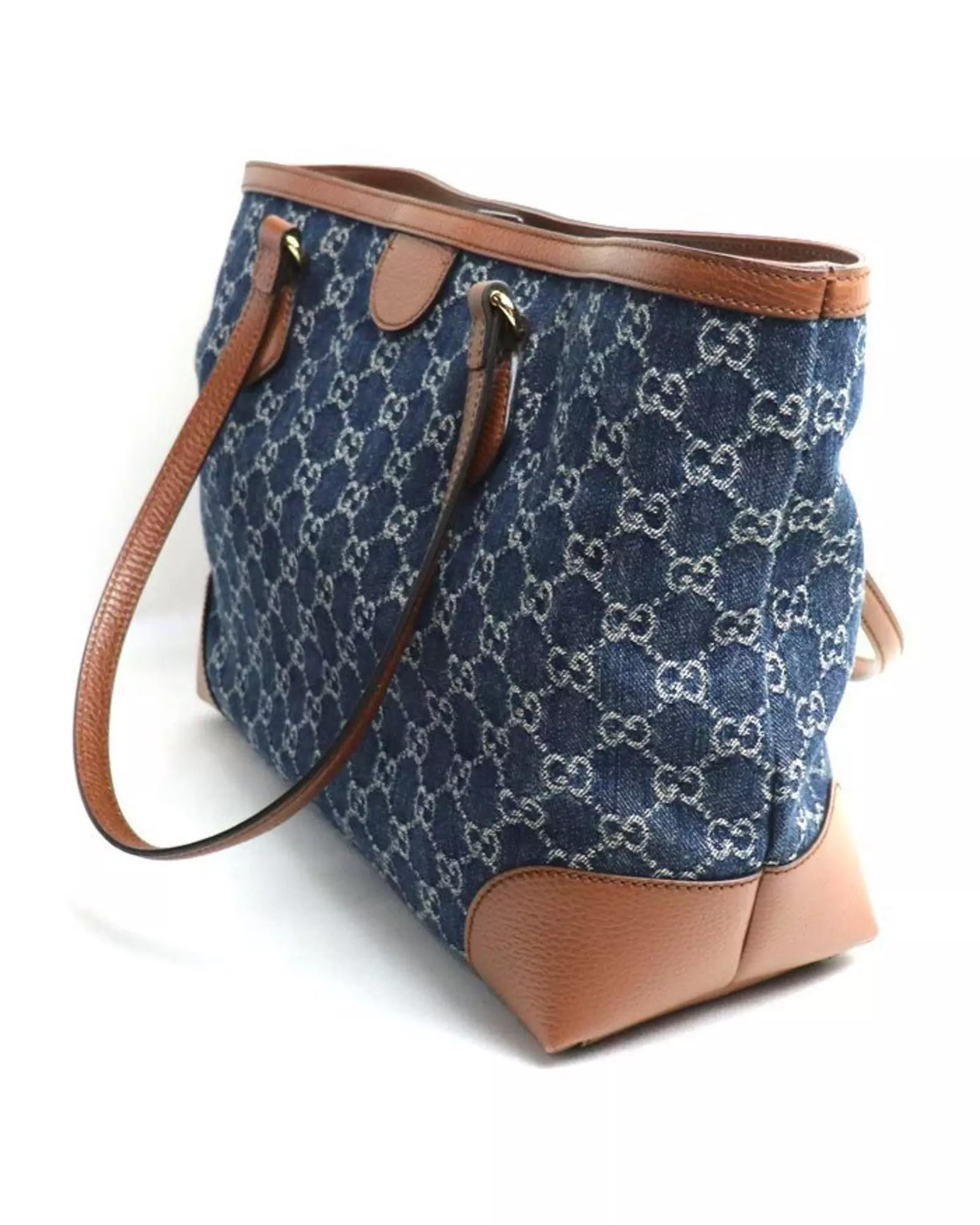 Preloved GG Denim Tote Model 644710 Women - Navy Tote Bags alternative image