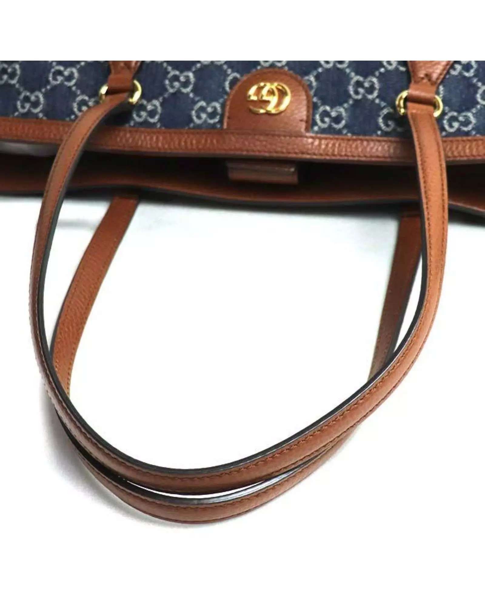 Preloved GG Denim Tote Model 644710 Women - Navy Tote Bags alternative image