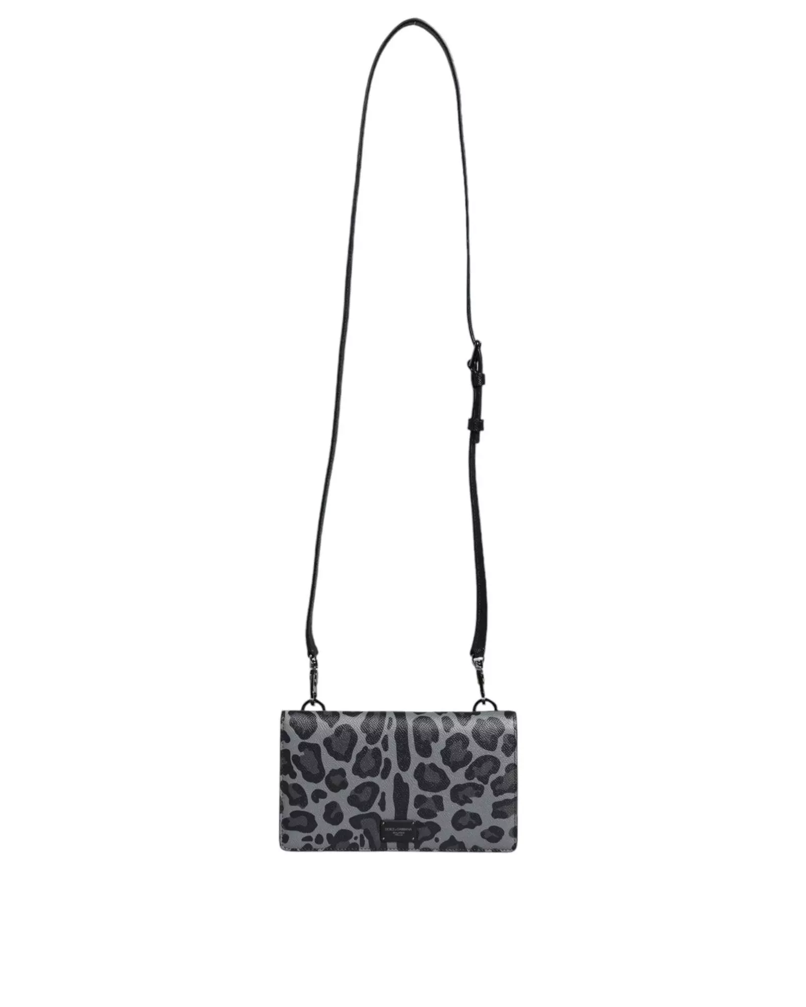 Leopard Print Card Holder Crossbody Wo - Black And Gray Crossbody alternative image