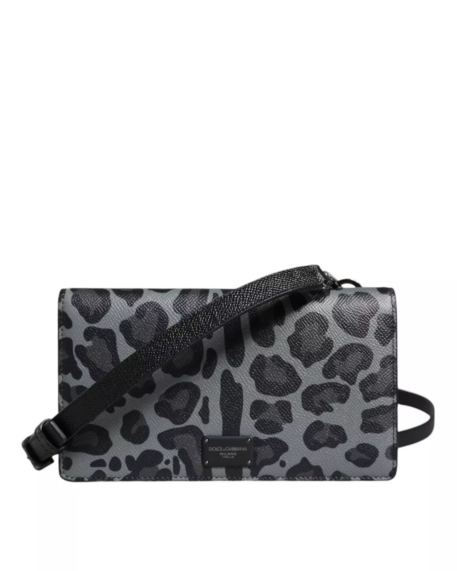 Leopard Print Card Holder Crossbody Wo - Black And Gray Crossbody alternative image