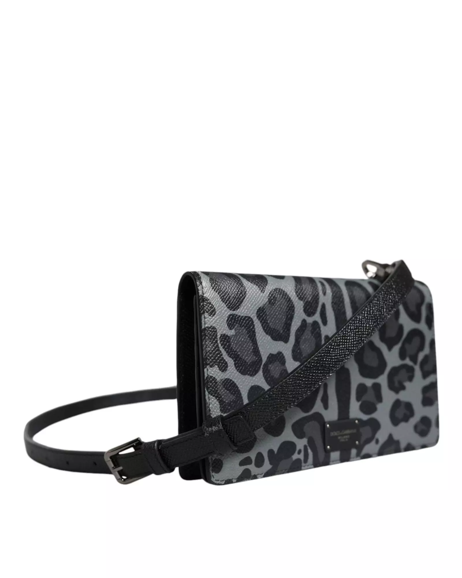 Leopard Print Card Holder Crossbody Wo - Black And Gray Crossbody alternative image