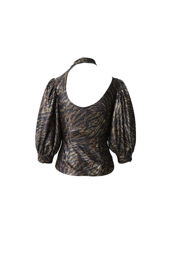 Tiger Print Puff Sleeve Top Tiger Print Puff Sleeve Top