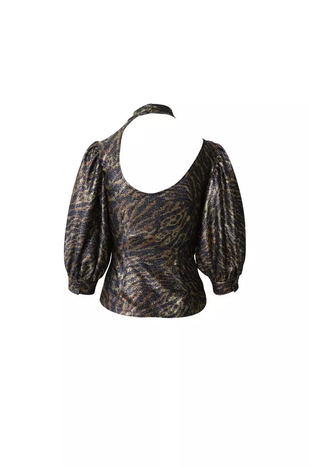 Tiger Print Puff Sleeve Top
