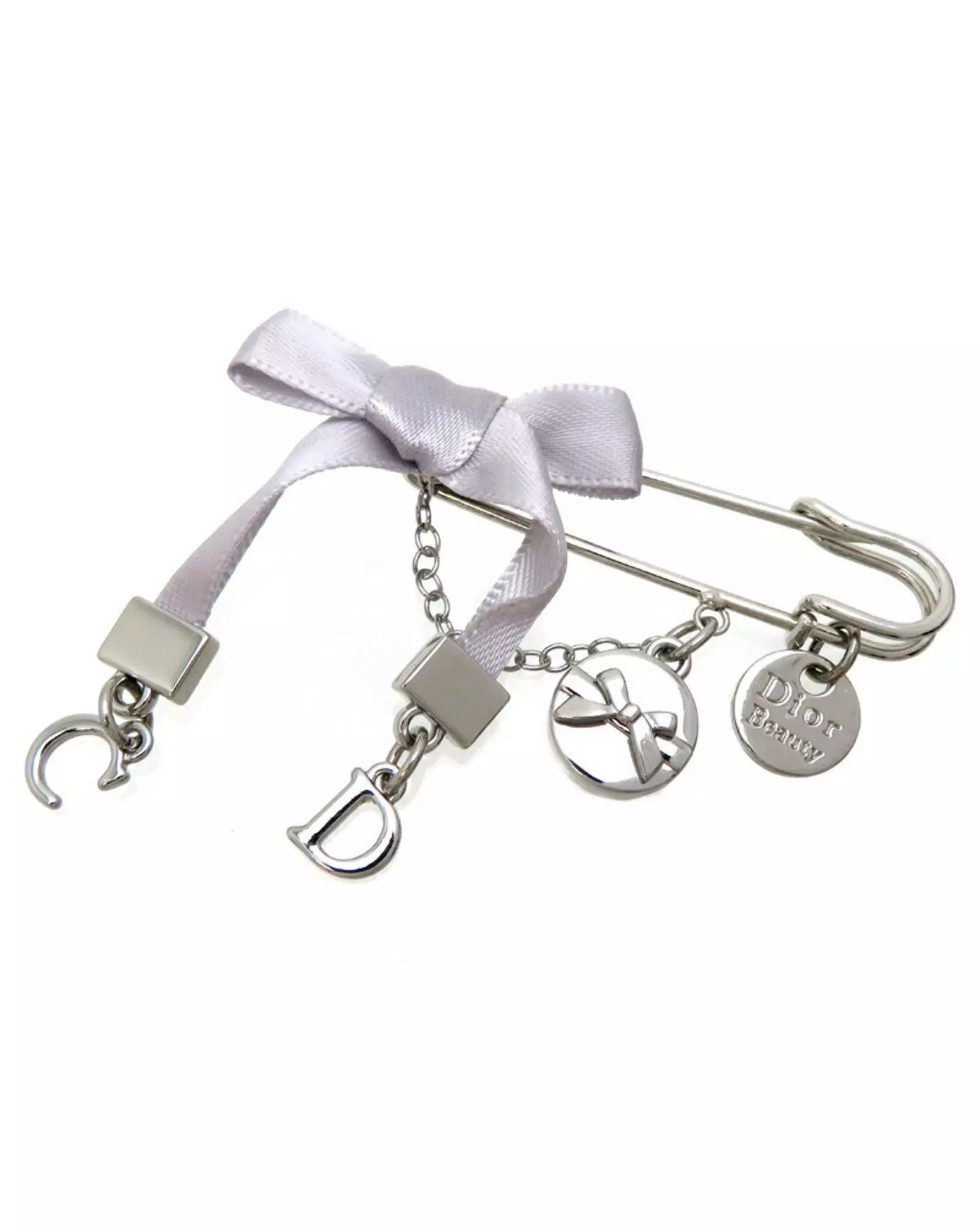 Preloved Bow Charm Safety Pin Wo - Silver Brooches alternative image