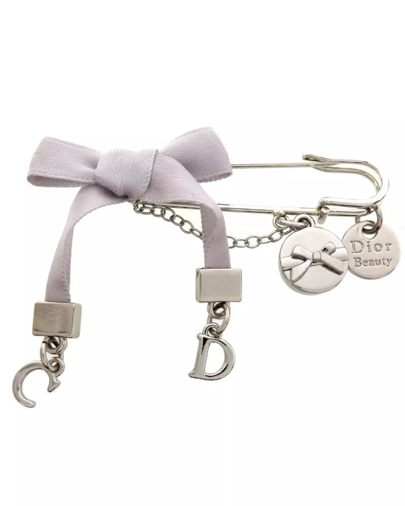 Preloved Bow Charm Safety Pin Wo - Silver Brooches alternative image