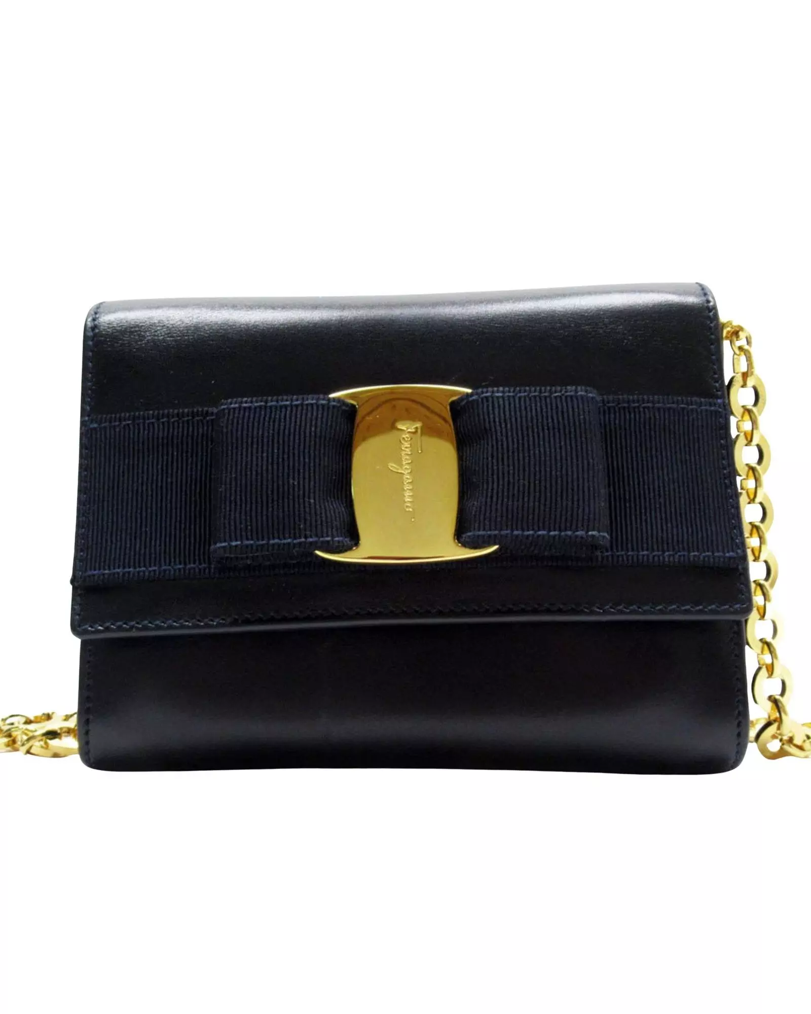 Preloved Bow Mini Bag Crossbody Style Wo - Navy Shopper Bags alternative image