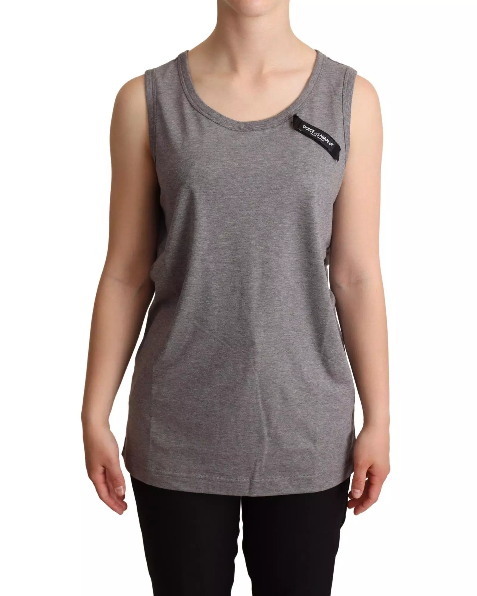 Tシャツ・カットソー DOLCE & GABBANA Grey Stretch Satin Tank Top Dolce & Gabbana Grey Stretch Satin Tank Top | italist