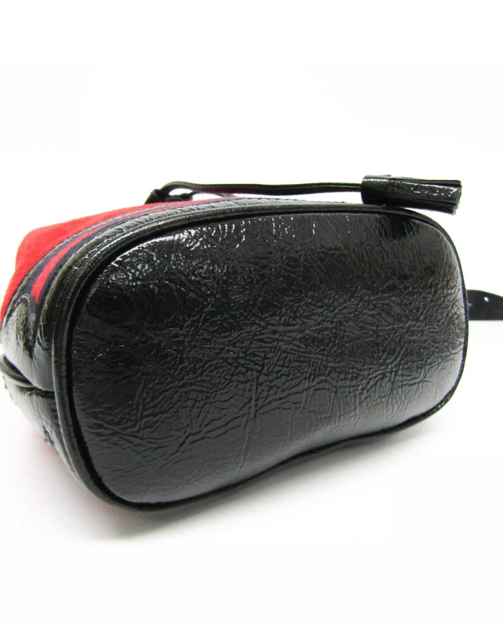 Preloved Vintage Suede Bucket Bag Red Black Wo Shoulder Bags alternative image