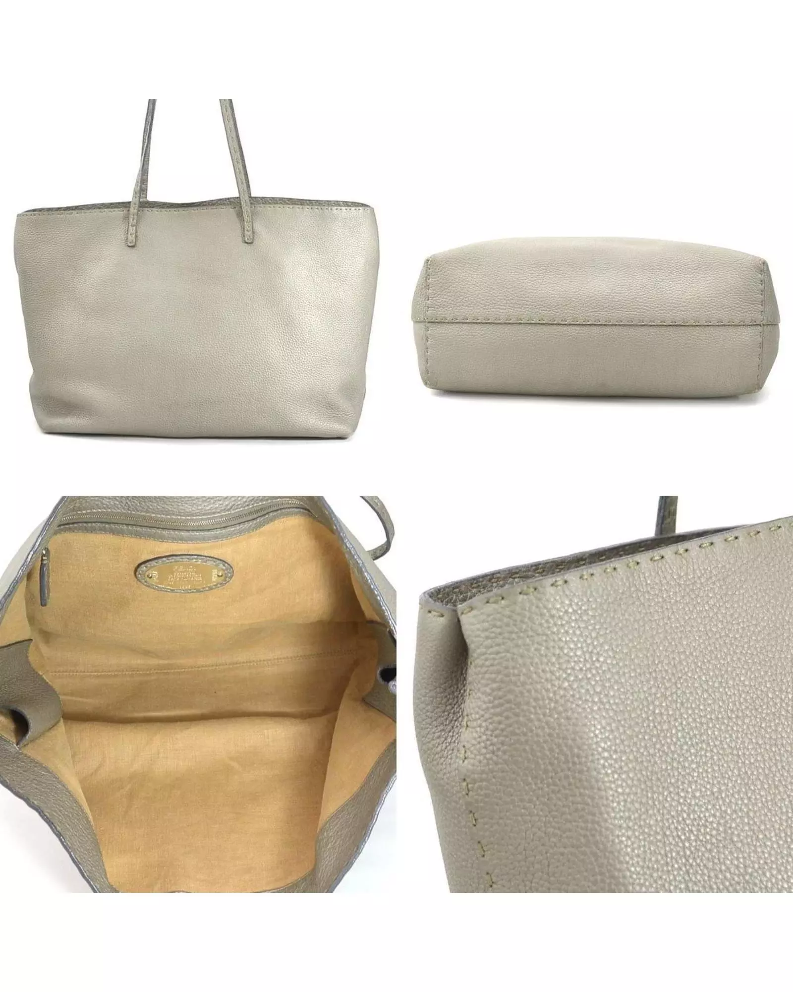 Preloved Peekaboo Tote Bag Leather Handbag Women - Grey alternative image