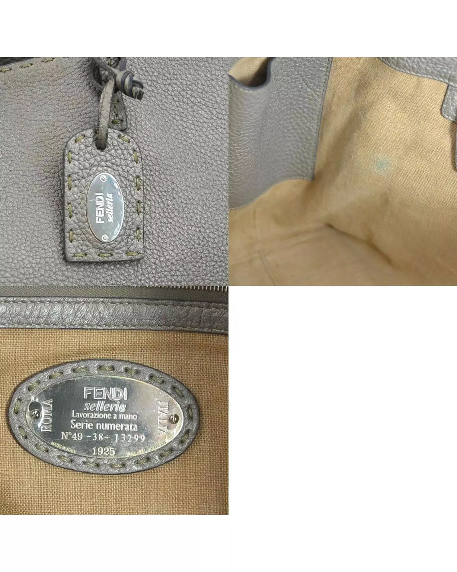 Preloved Peekaboo Tote Bag Leather Handbag Women - Grey alternative image
