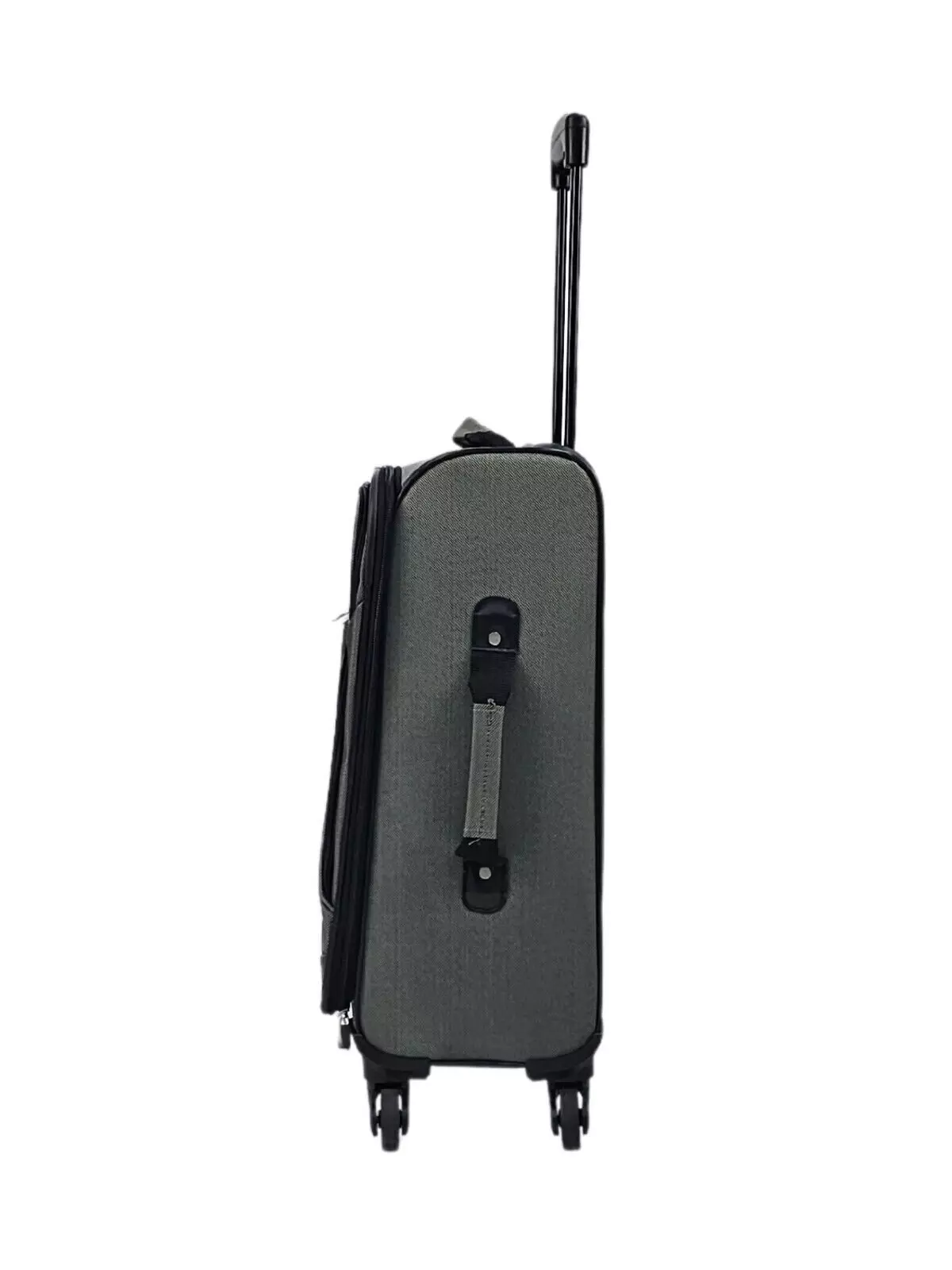Grey Lightweight Suitcases 4 Wheel Luggage Travel Cases Soft Bags Cabin Set alternative image