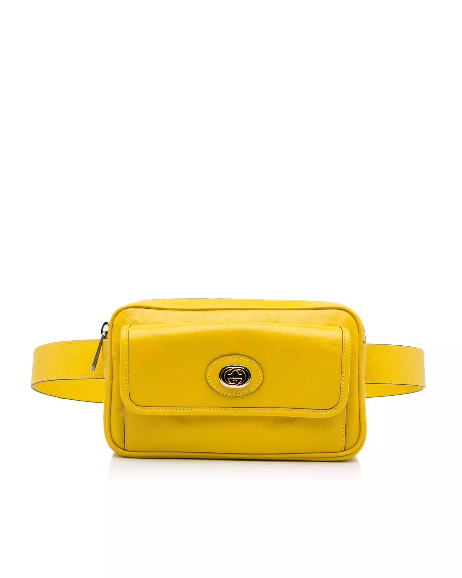 Preloved GG Marmont Leather Belt Bag Yellow Karen Millen