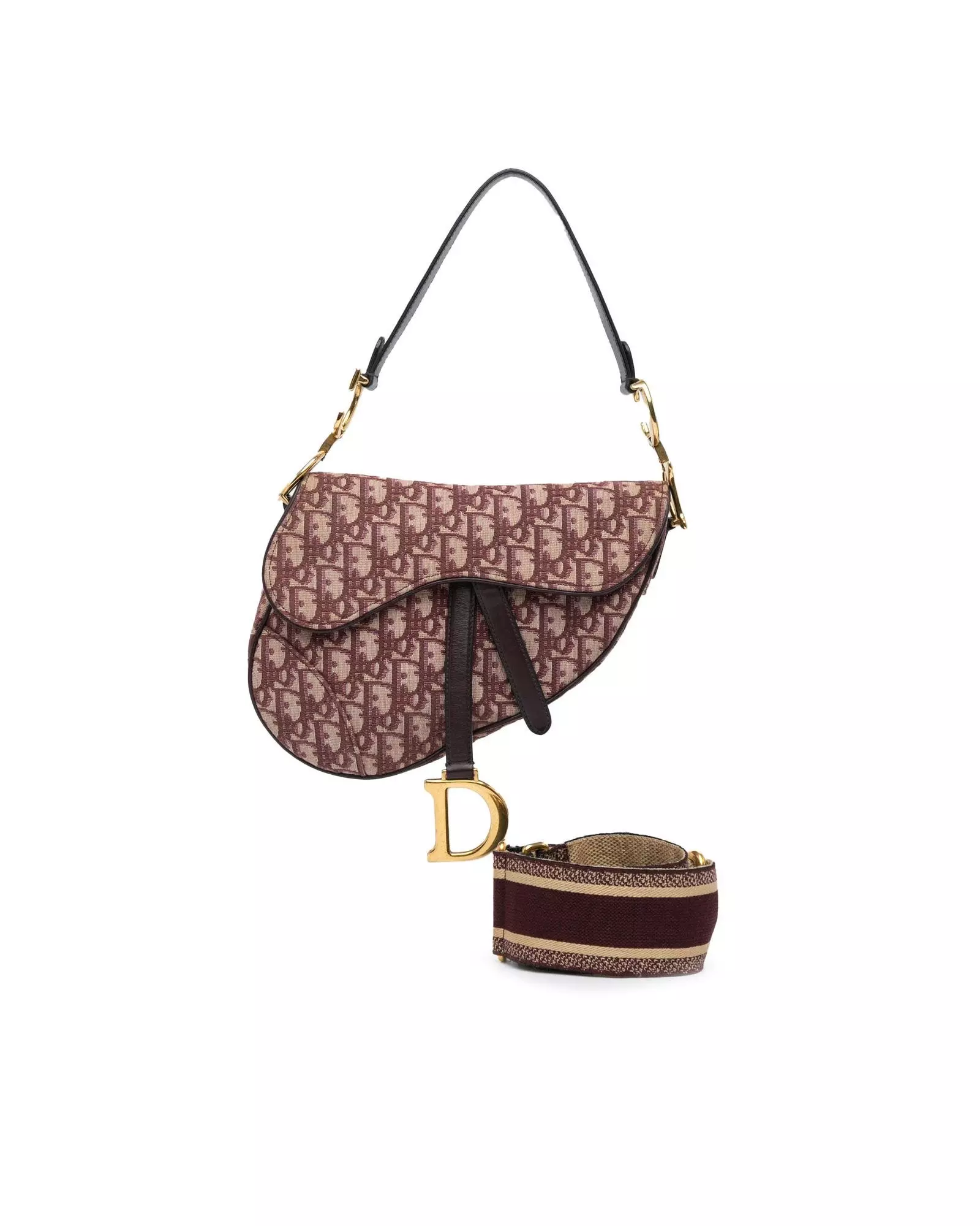 Preloved Saddle Bag Oblique Canvas Women - Red Shoulder Bags alternative image