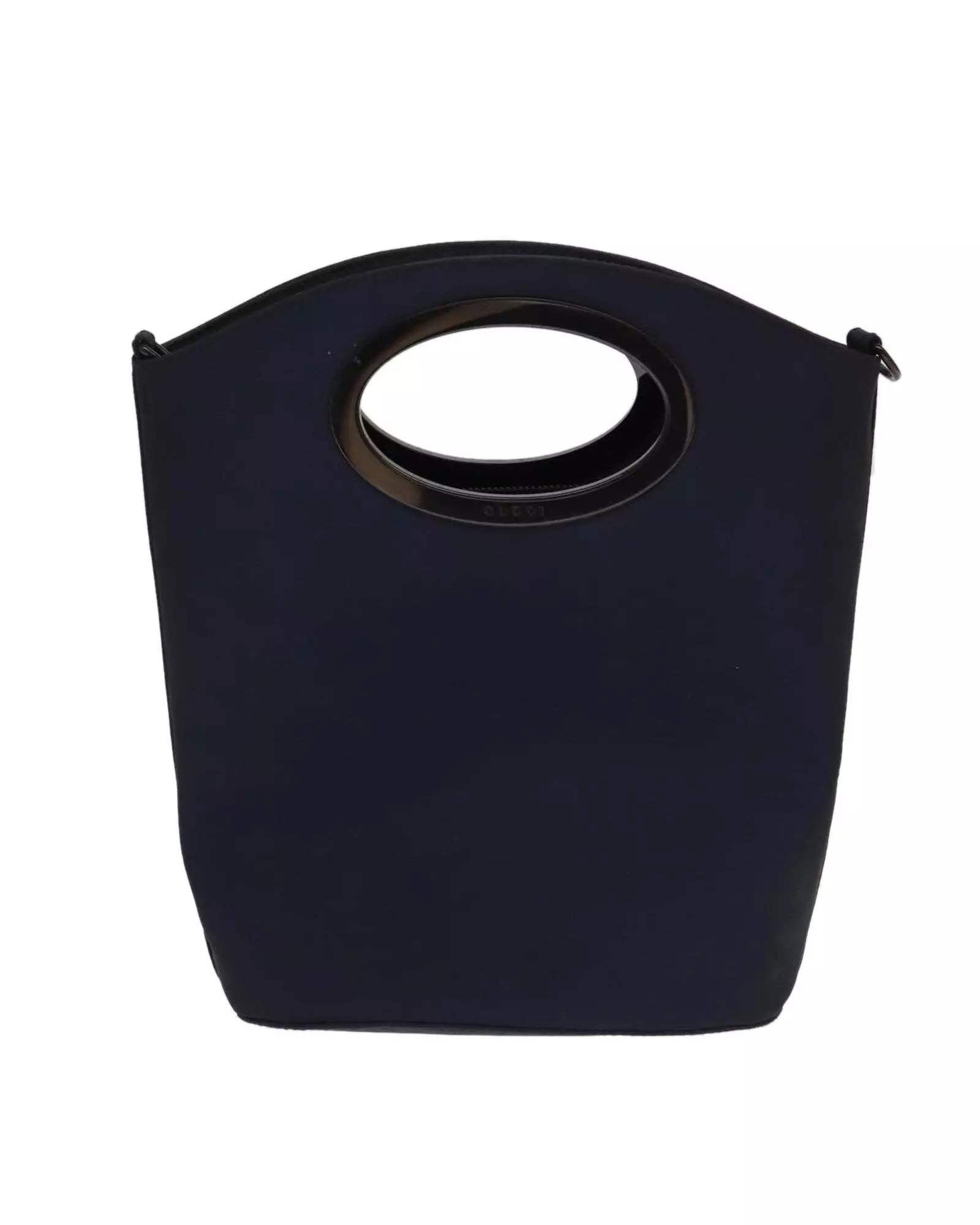 Preloved Neoprene Tote Bag CutOut Handle Wo - Navy Handbags alternative image