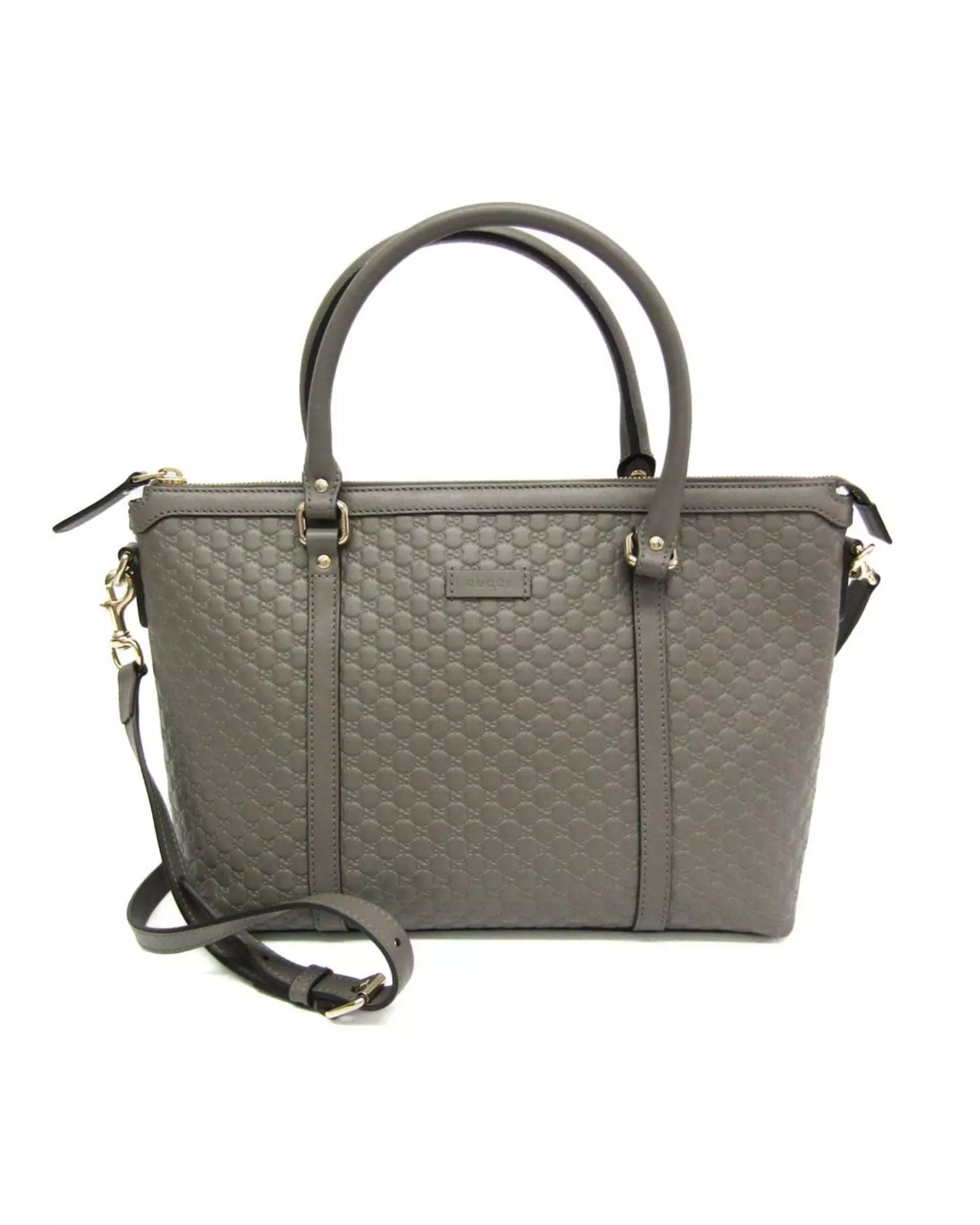 Preloved GG Marmont Medium Tote Grey Leather Wo Handbags alternative image