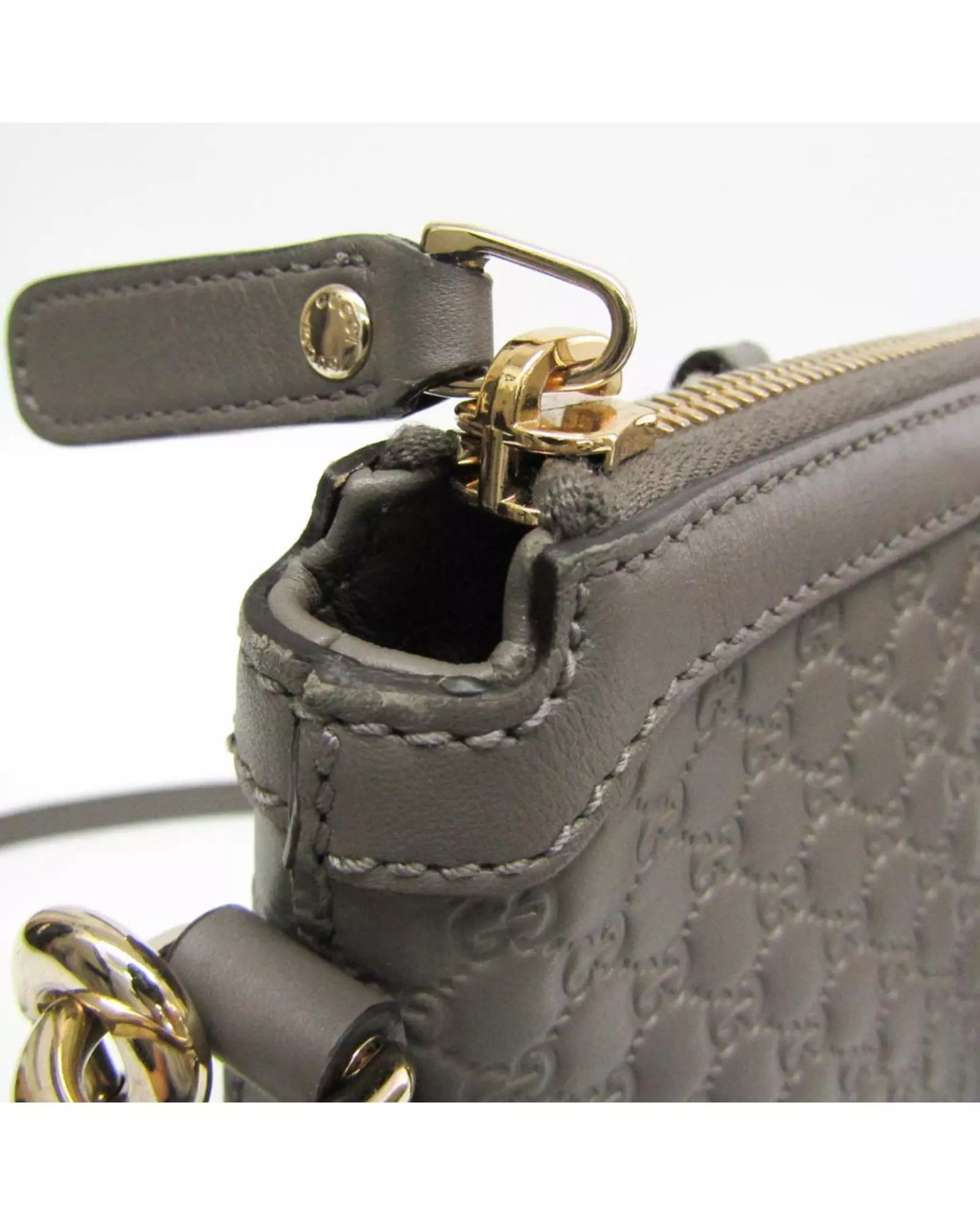 Preloved GG Marmont Medium Tote Grey Leather Wo Handbags alternative image