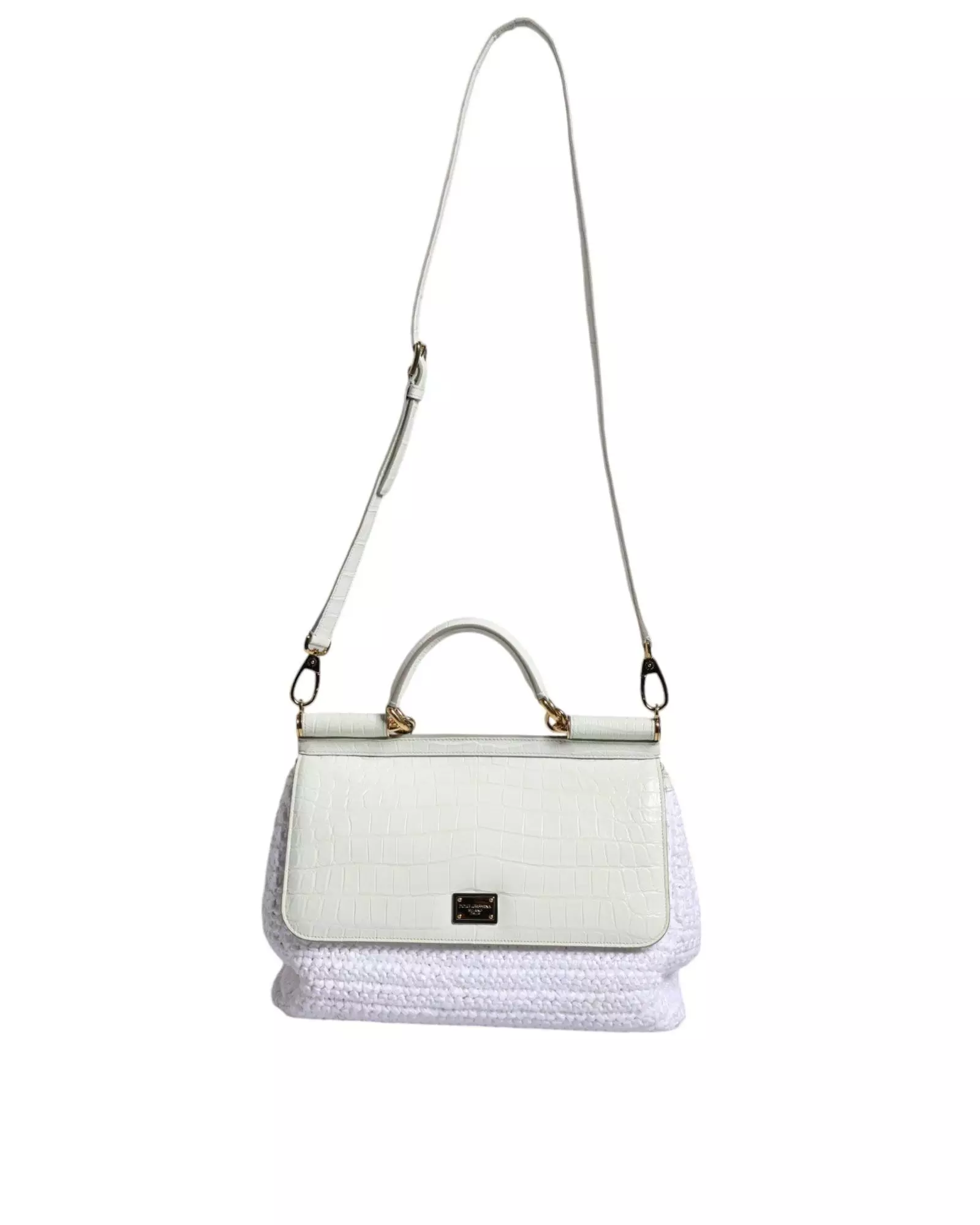 CrocEmbossed Raffia Handbag Wo - White Crossbody Bags alternative image