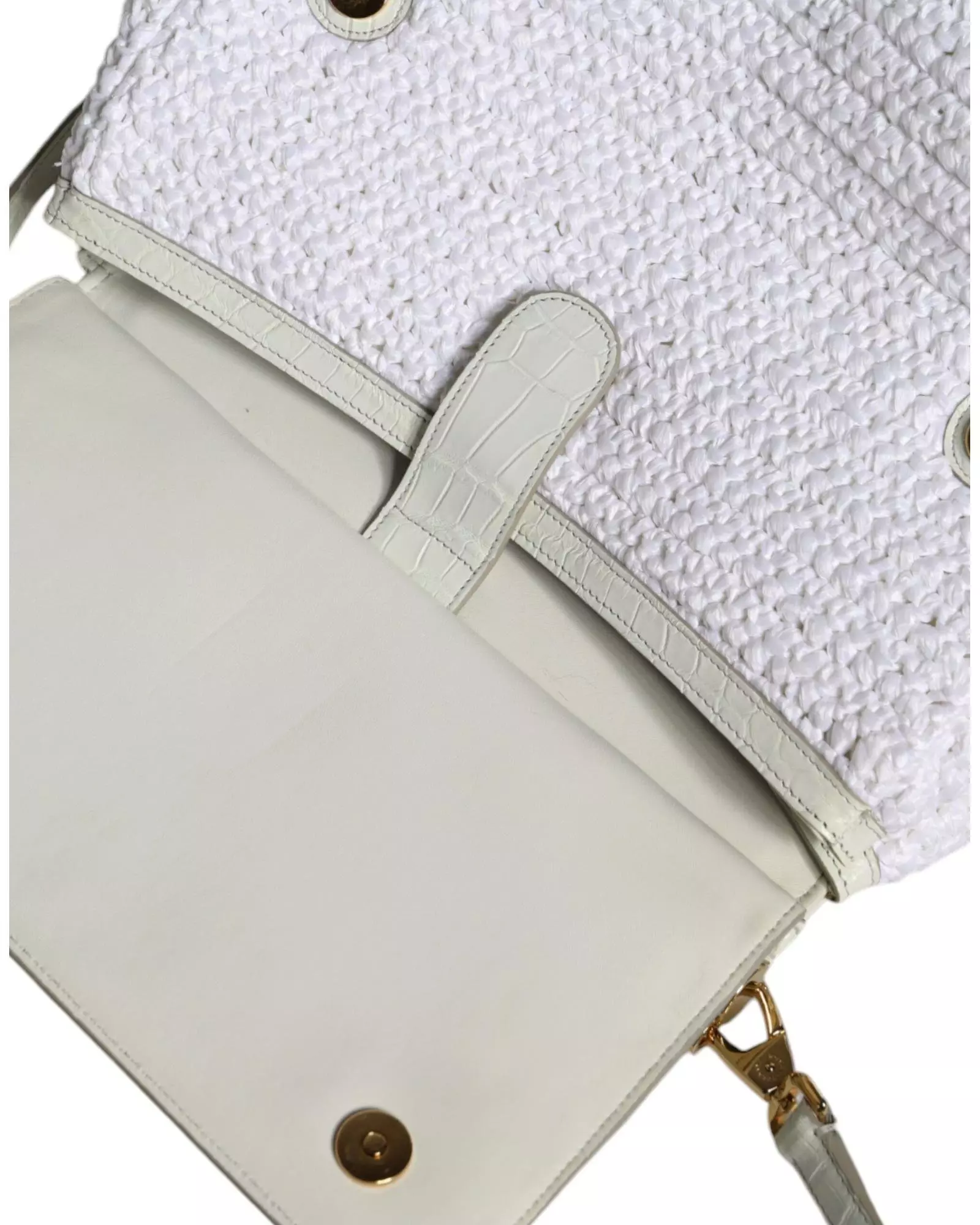 CrocEmbossed Raffia Handbag Wo - White Crossbody Bags alternative image