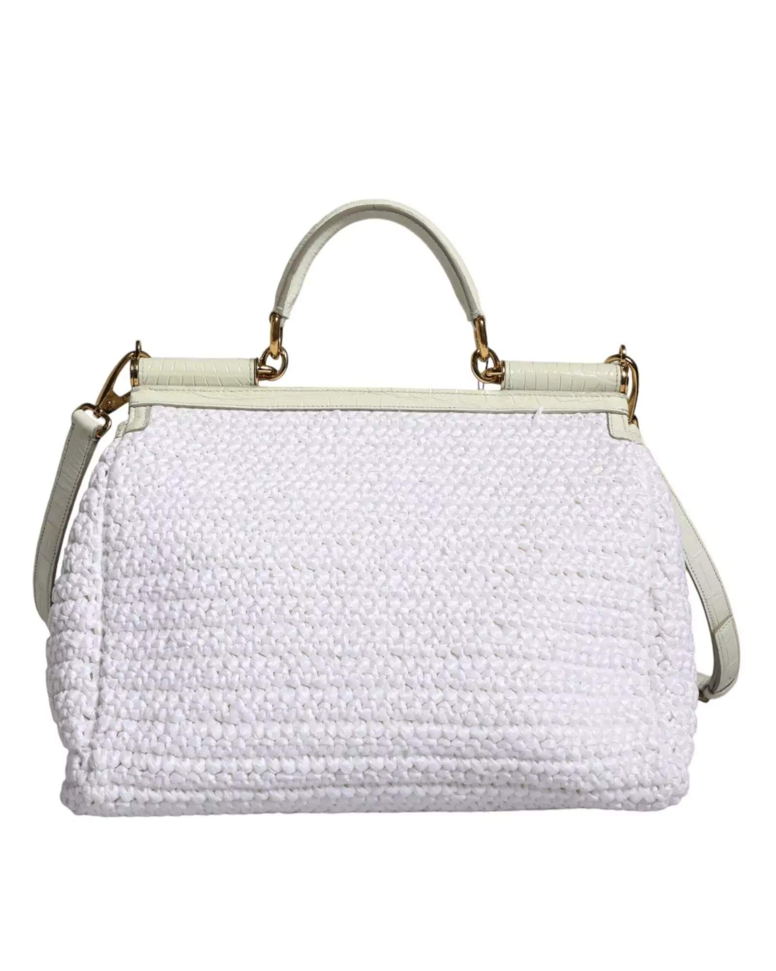 CrocEmbossed Raffia Handbag Wo - White Crossbody Bags alternative image