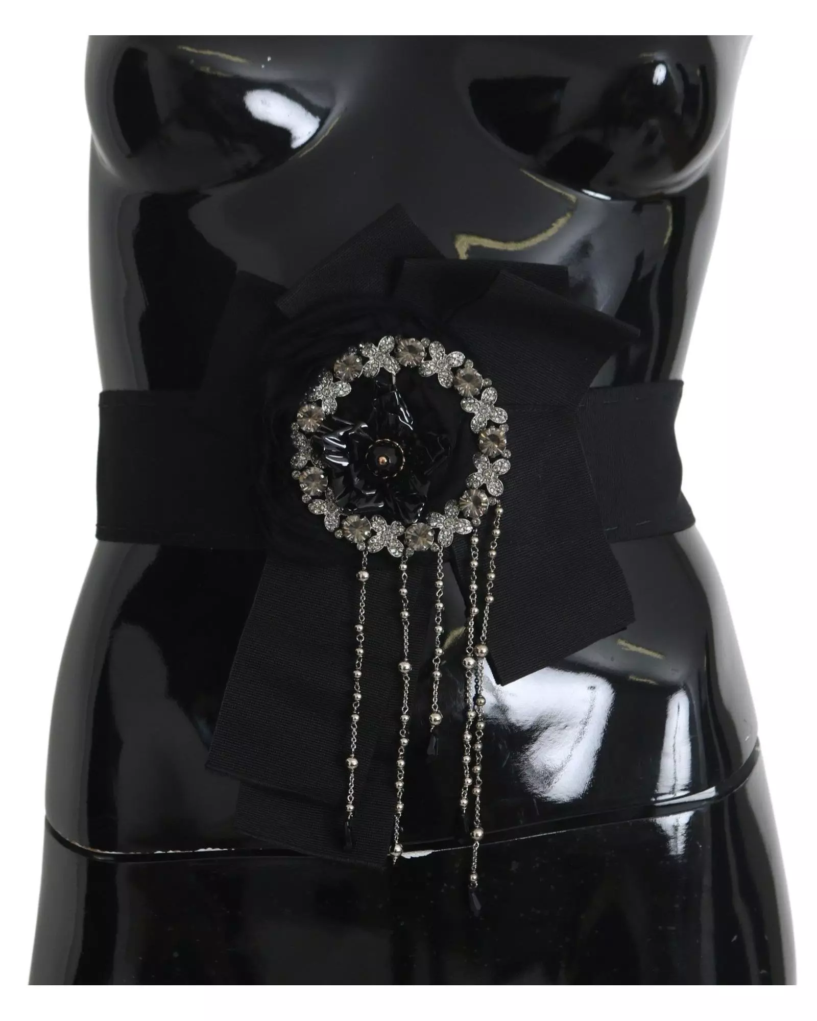 Dolce Gabbana Floral Embellished Belt Wo - Black alternative image
