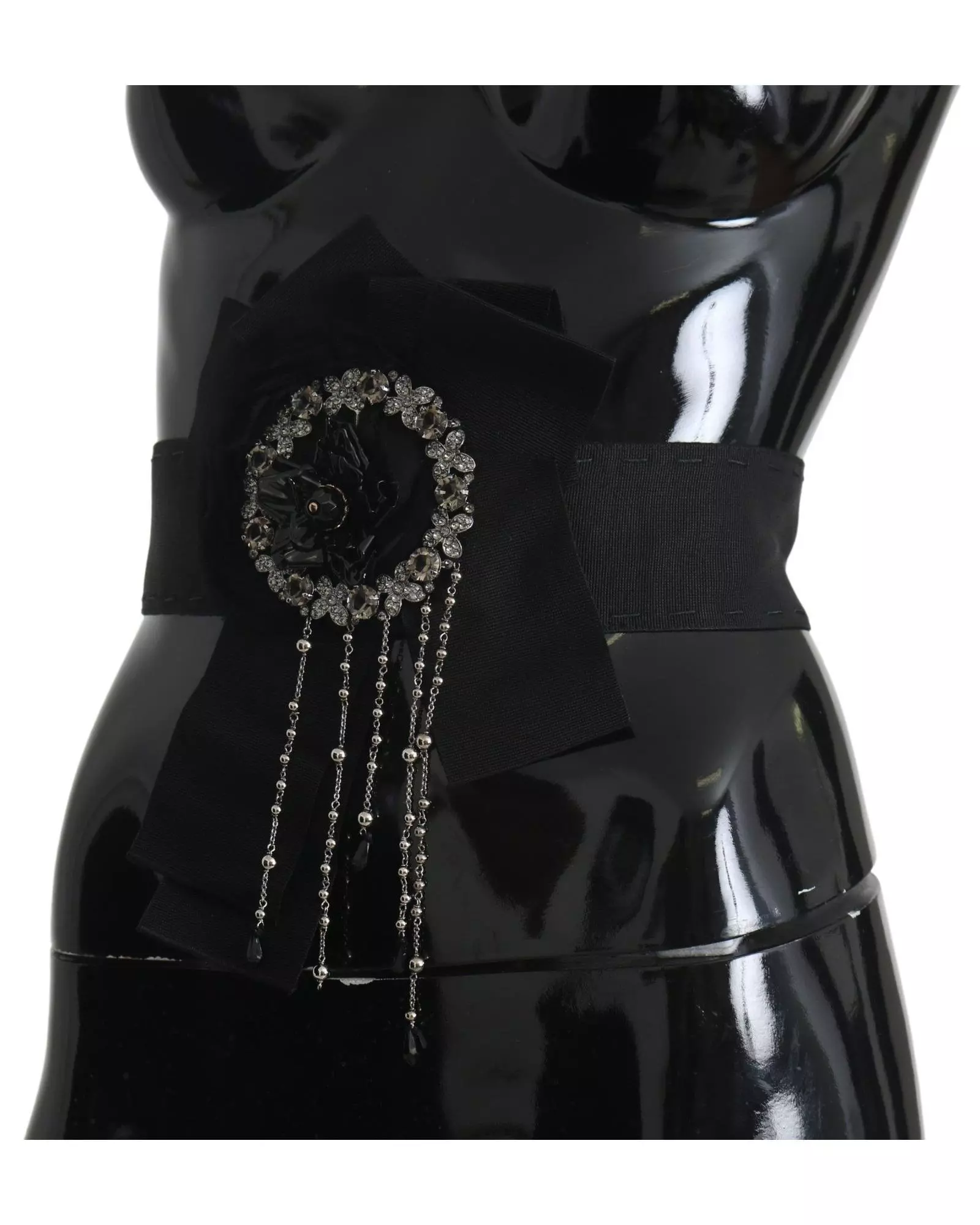 Dolce Gabbana Floral Embellished Belt Wo - Black alternative image