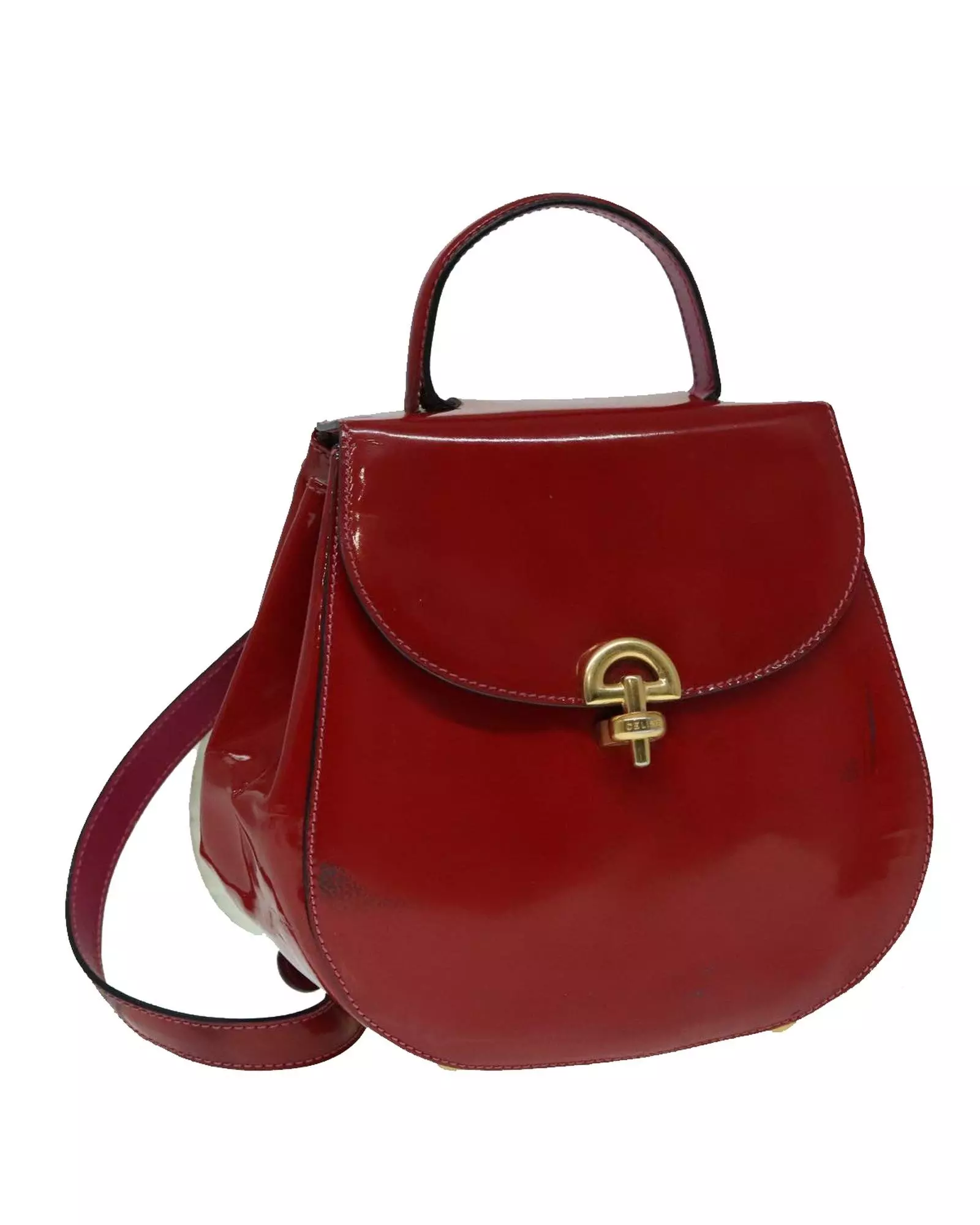 Preloved Vintage Patent Leather Satchel Wo - Red Backpacks alternative image