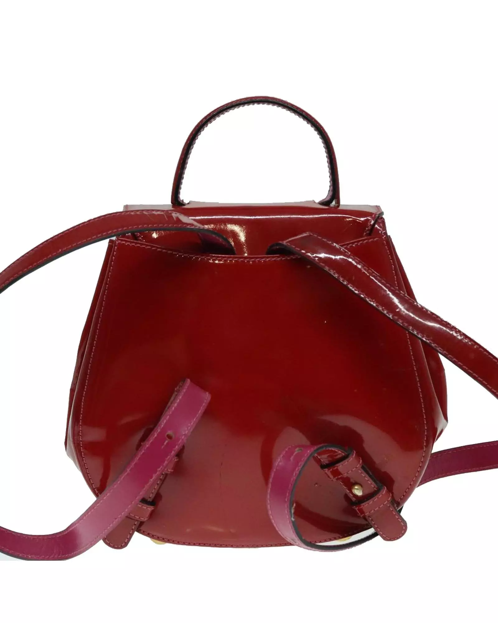 Preloved Vintage Patent Leather Satchel Wo - Red Backpacks alternative image