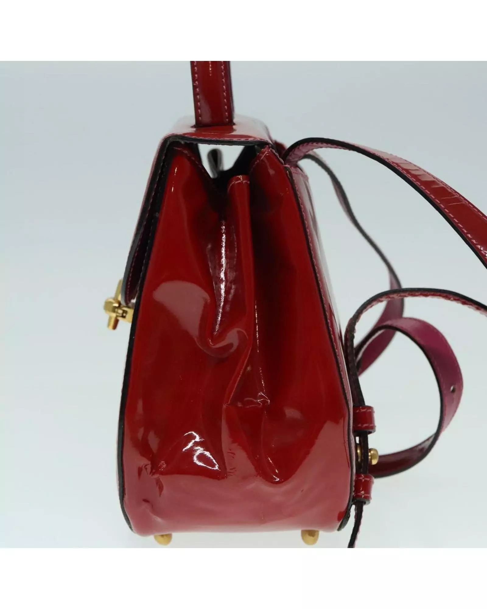 Preloved Vintage Patent Leather Satchel Wo - Red Backpacks alternative image