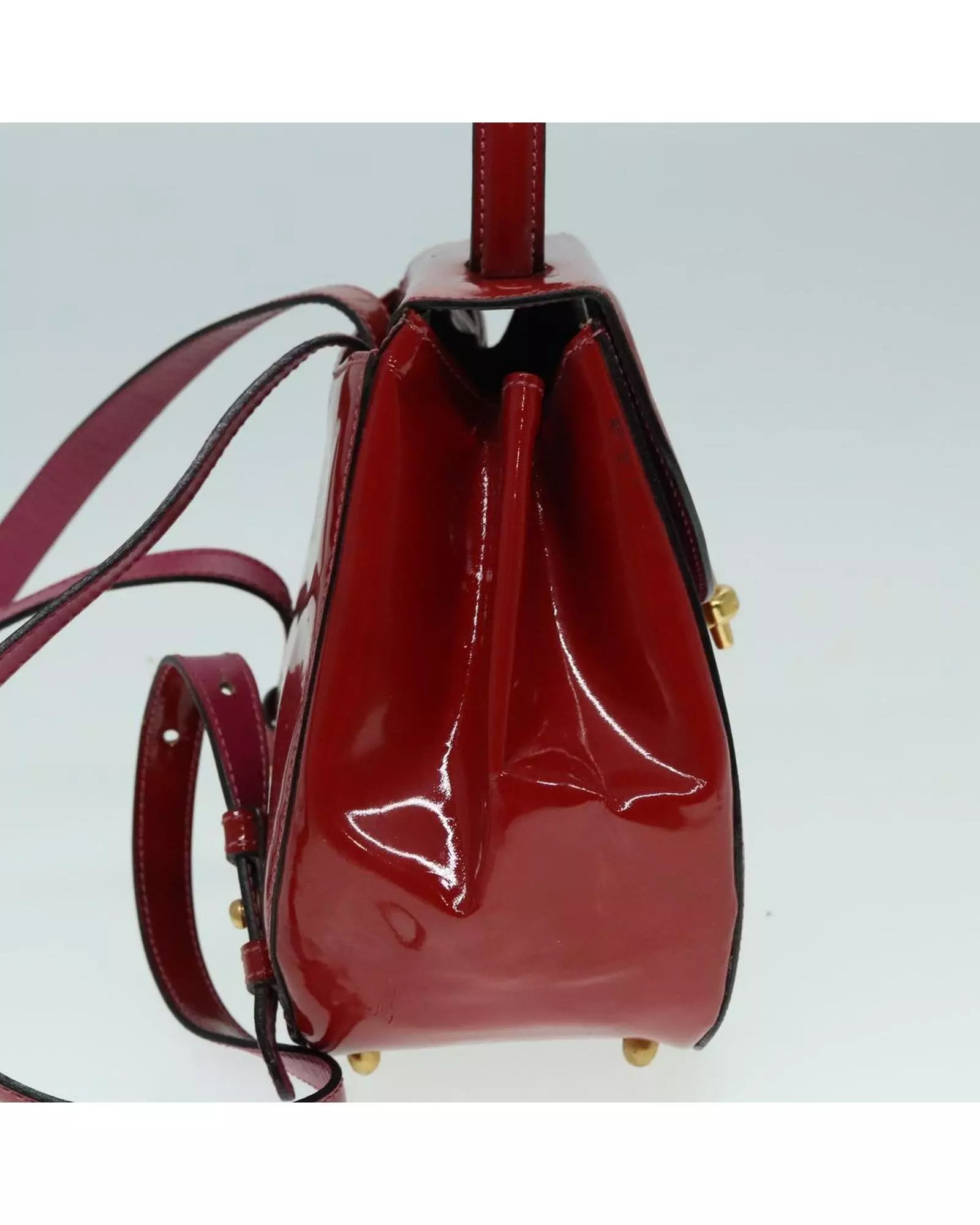 Preloved Vintage Patent Leather Satchel Wo - Red Backpacks alternative image