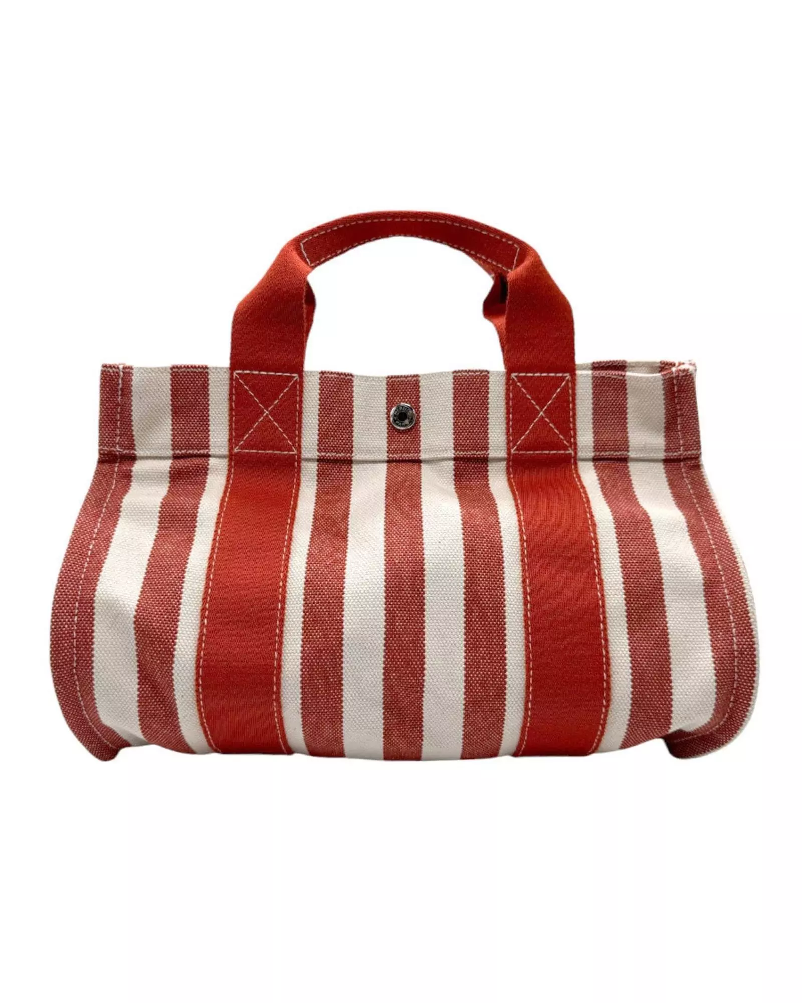 Preloved Petit H Striped Canvas Tote Wo - Red Handbags alternative image