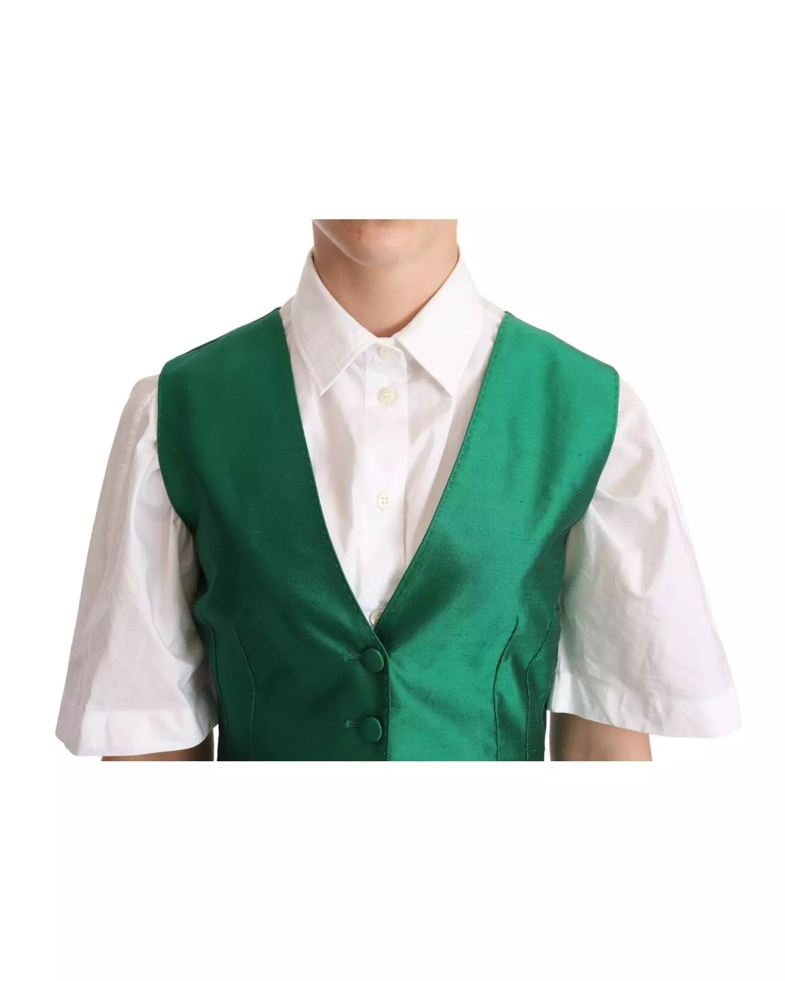 【VIP価格】DOLCE & GABBANA Green Alpaca Vest Dolce & Gabbana Leopard-Print Silk Vest | Sendegaro AT