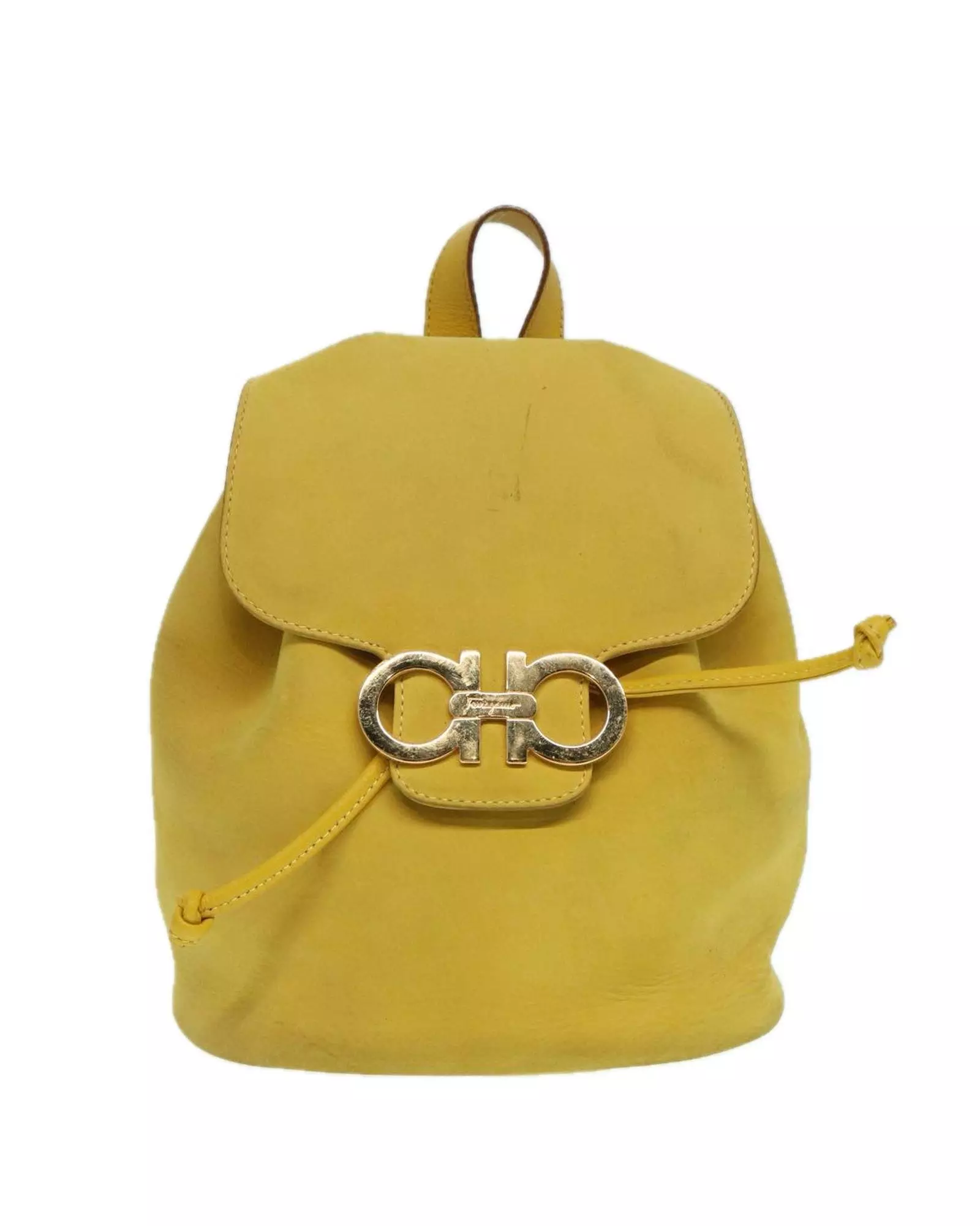 バッグ Salvatore Ferragamo vintage bag yellow Lot 718: Salvatore Ferragamo Gancini Mustard Ostrich