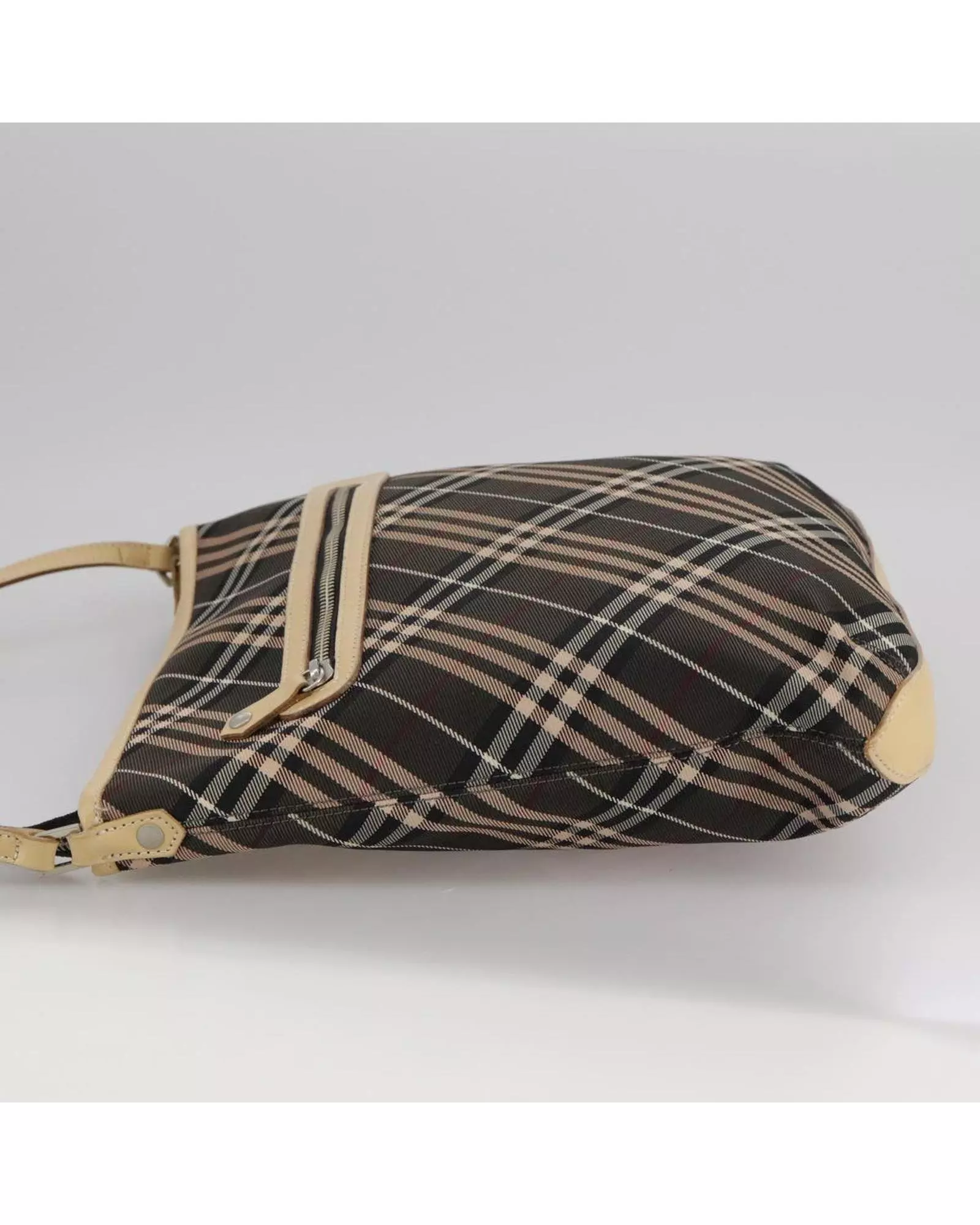 Preloved Crossbody Bag Plaid Pattern Wo - Brown Shoulder Bags alternative image