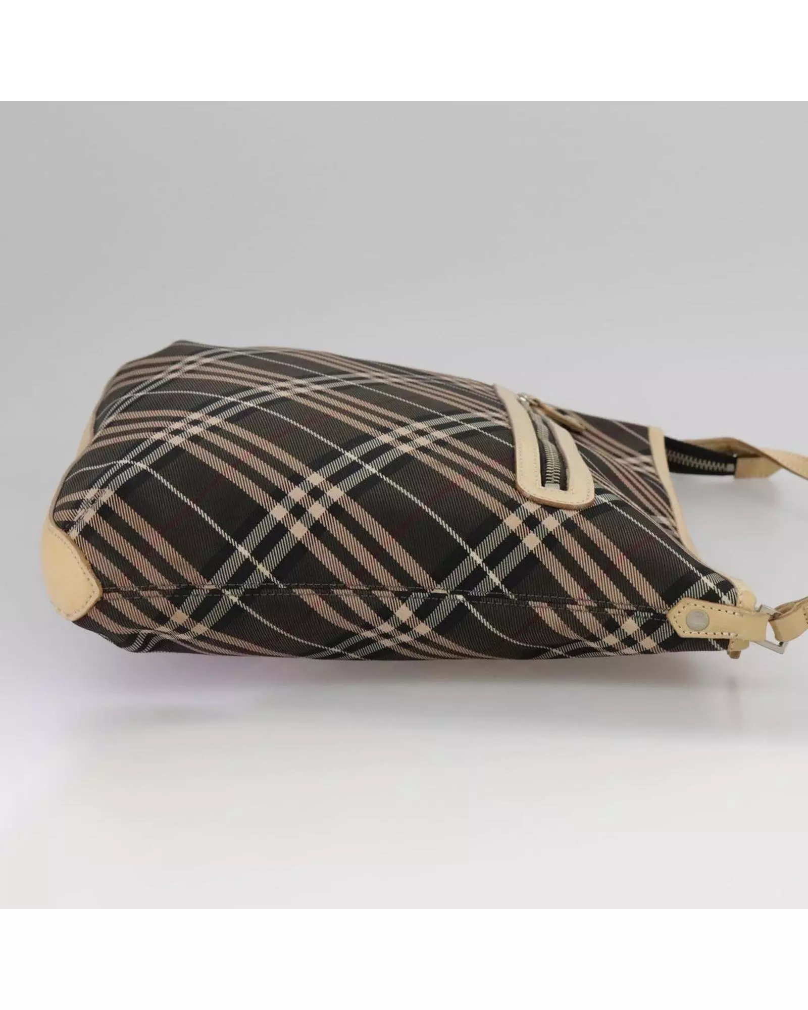 Preloved Crossbody Bag Plaid Pattern Wo - Brown Shoulder Bags alternative image