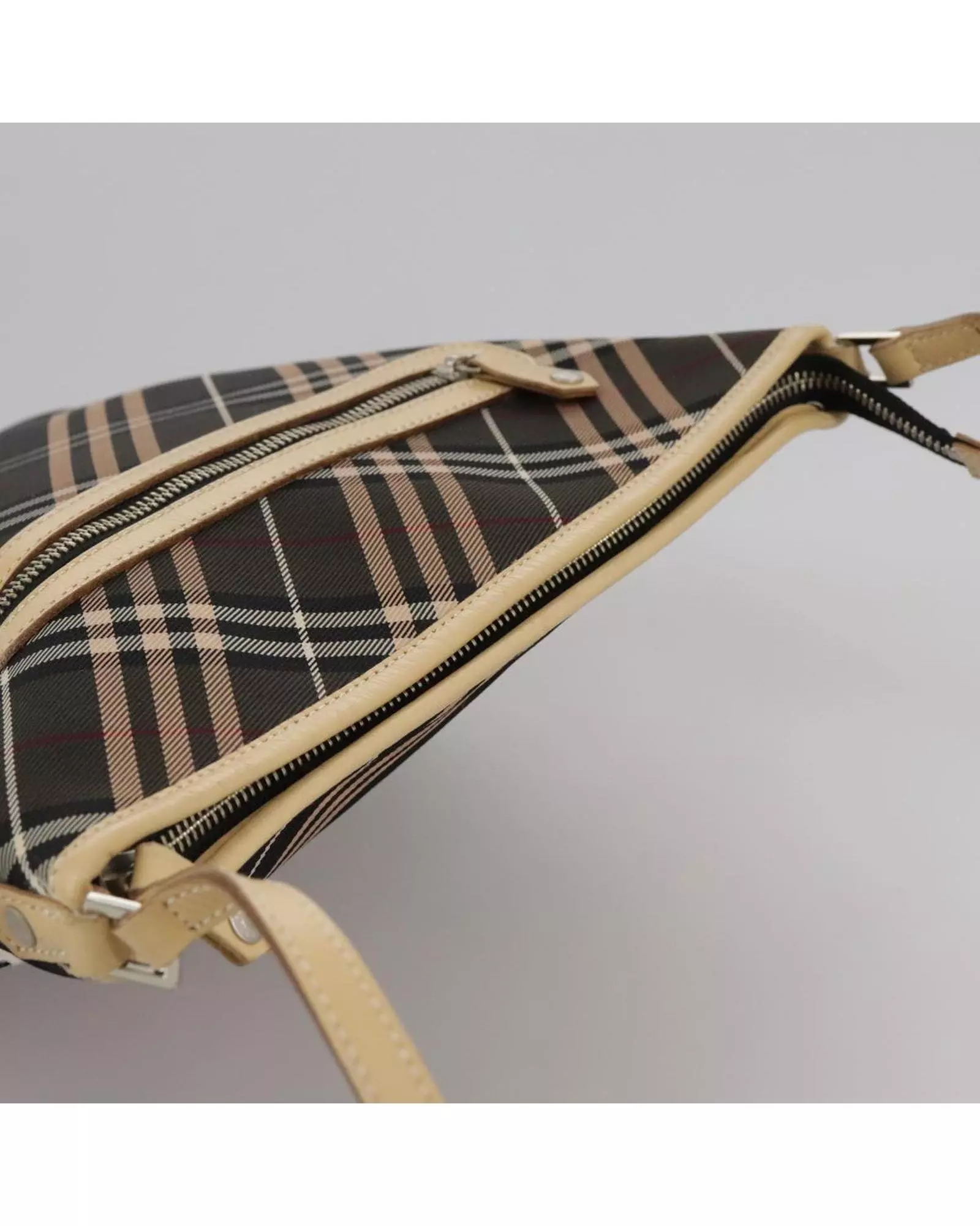 Preloved Crossbody Bag Plaid Pattern Wo - Brown Shoulder Bags alternative image
