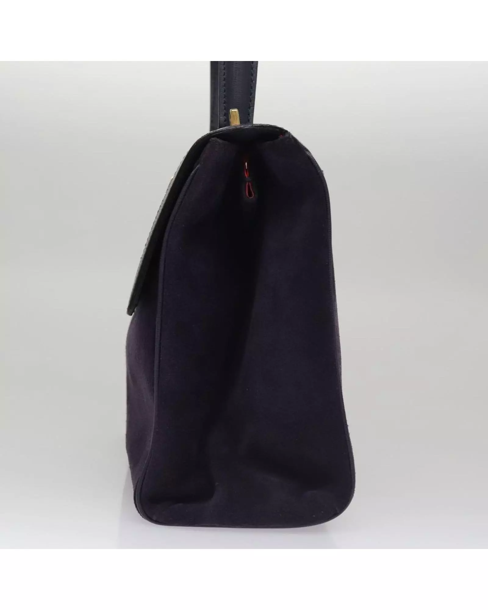 Preloved Vintage Top Handle Suede Leather Handbag Wo - Purple alternative image
