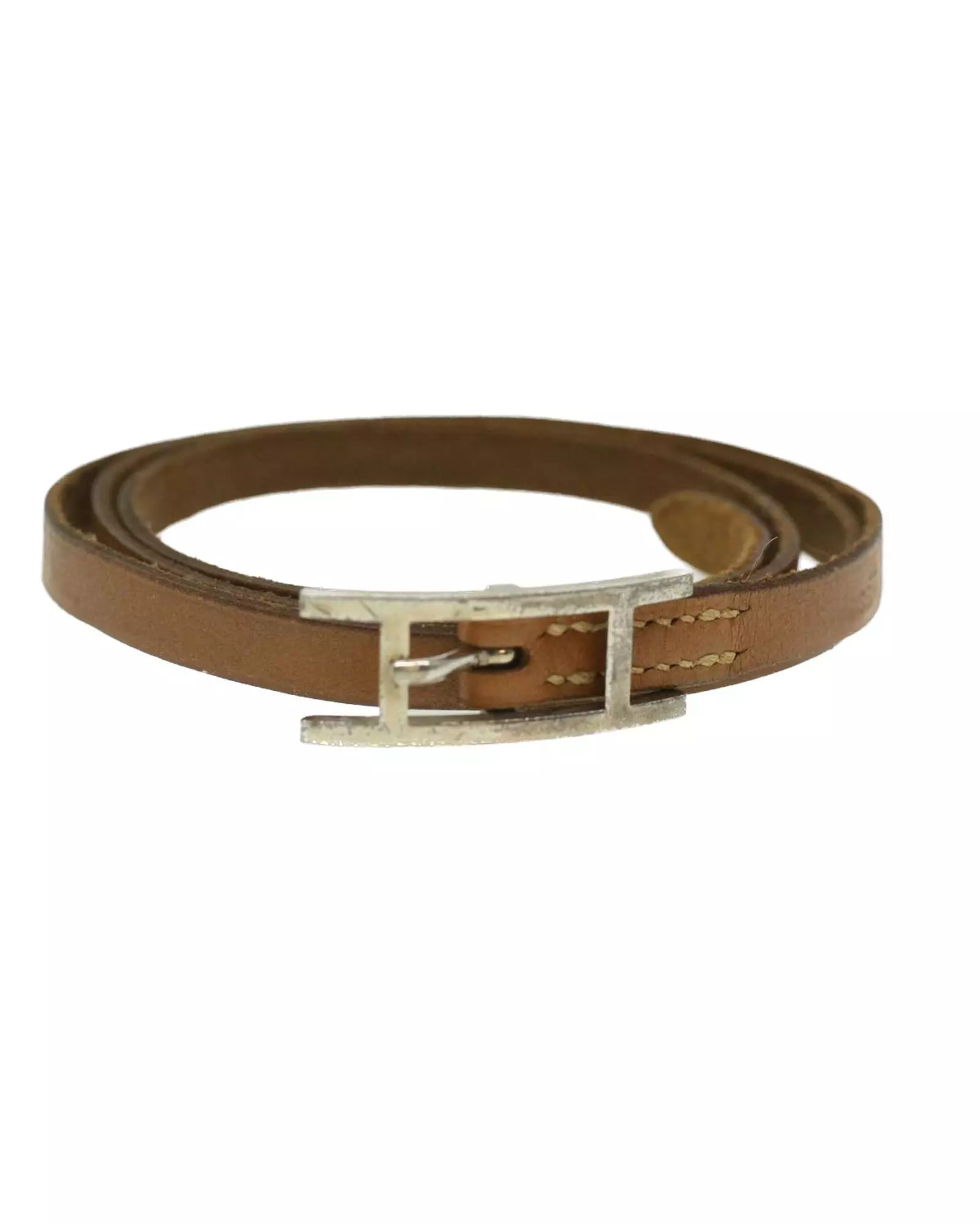 Preloved Double Tour Leather Bracelet Wo - Beige alternative image