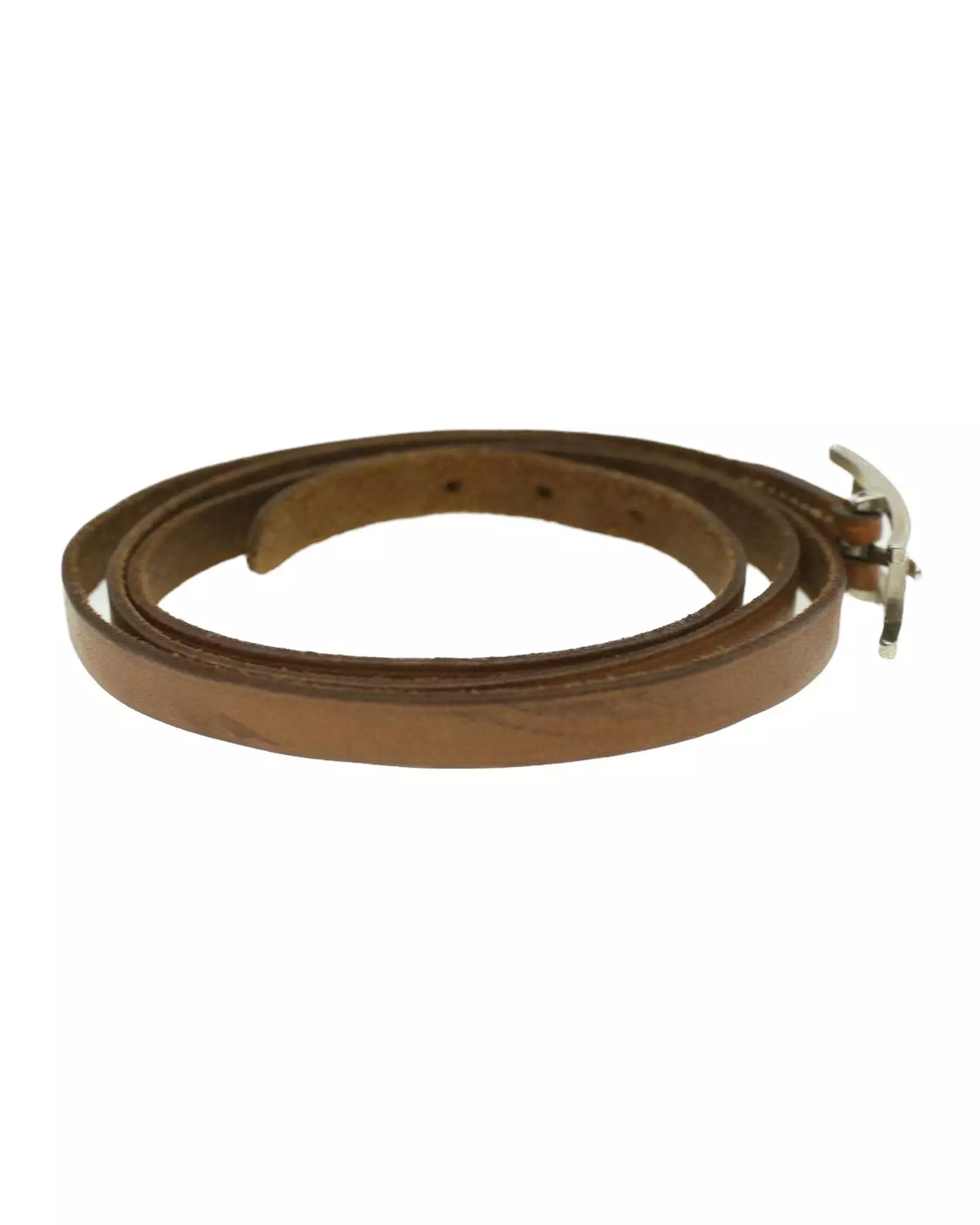 Preloved Double Tour Leather Bracelet Wo - Beige alternative image