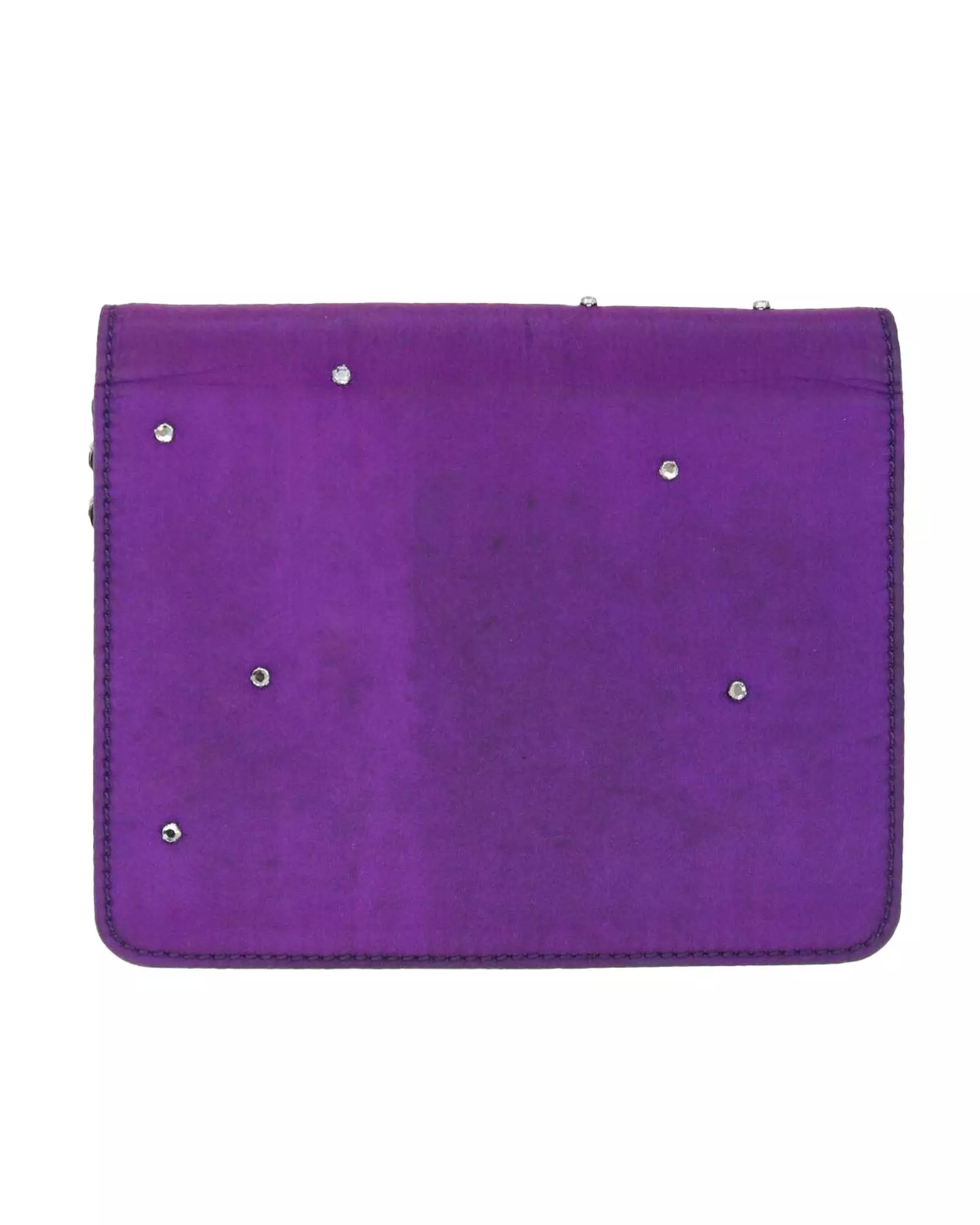 Preloved Purple Satin Chain Wallet Studded Detail Women Wallets alternative image