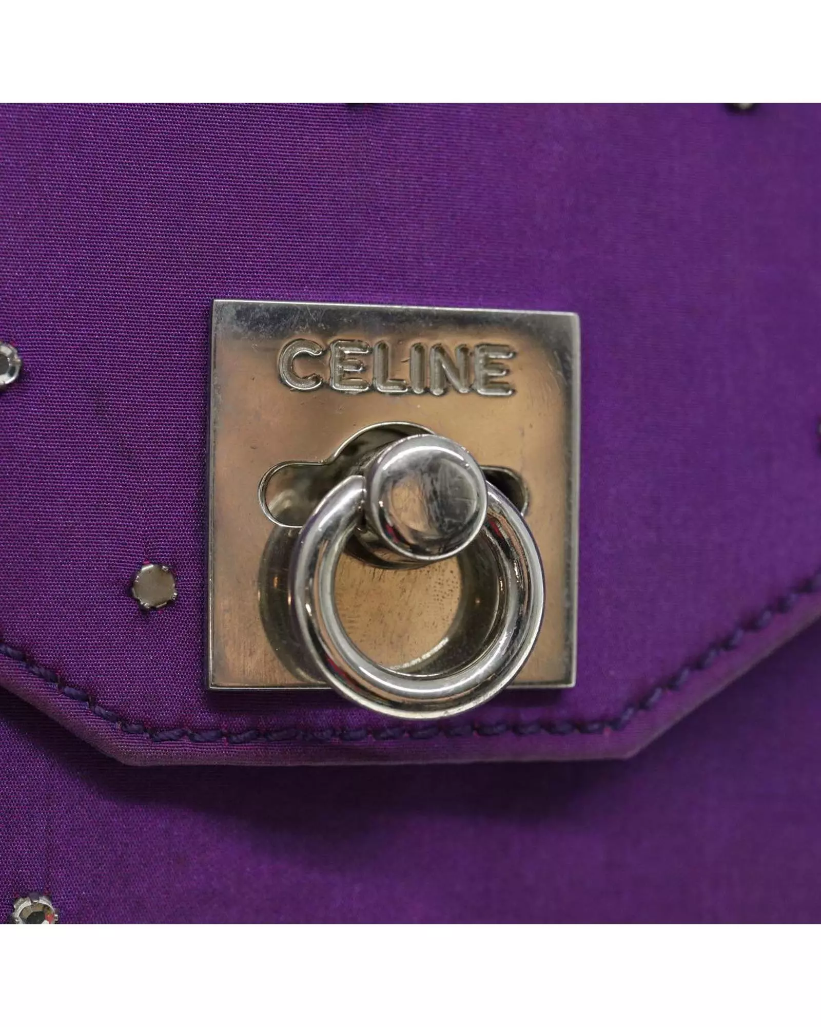 Preloved Purple Satin Chain Wallet Studded Detail Women Wallets alternative image