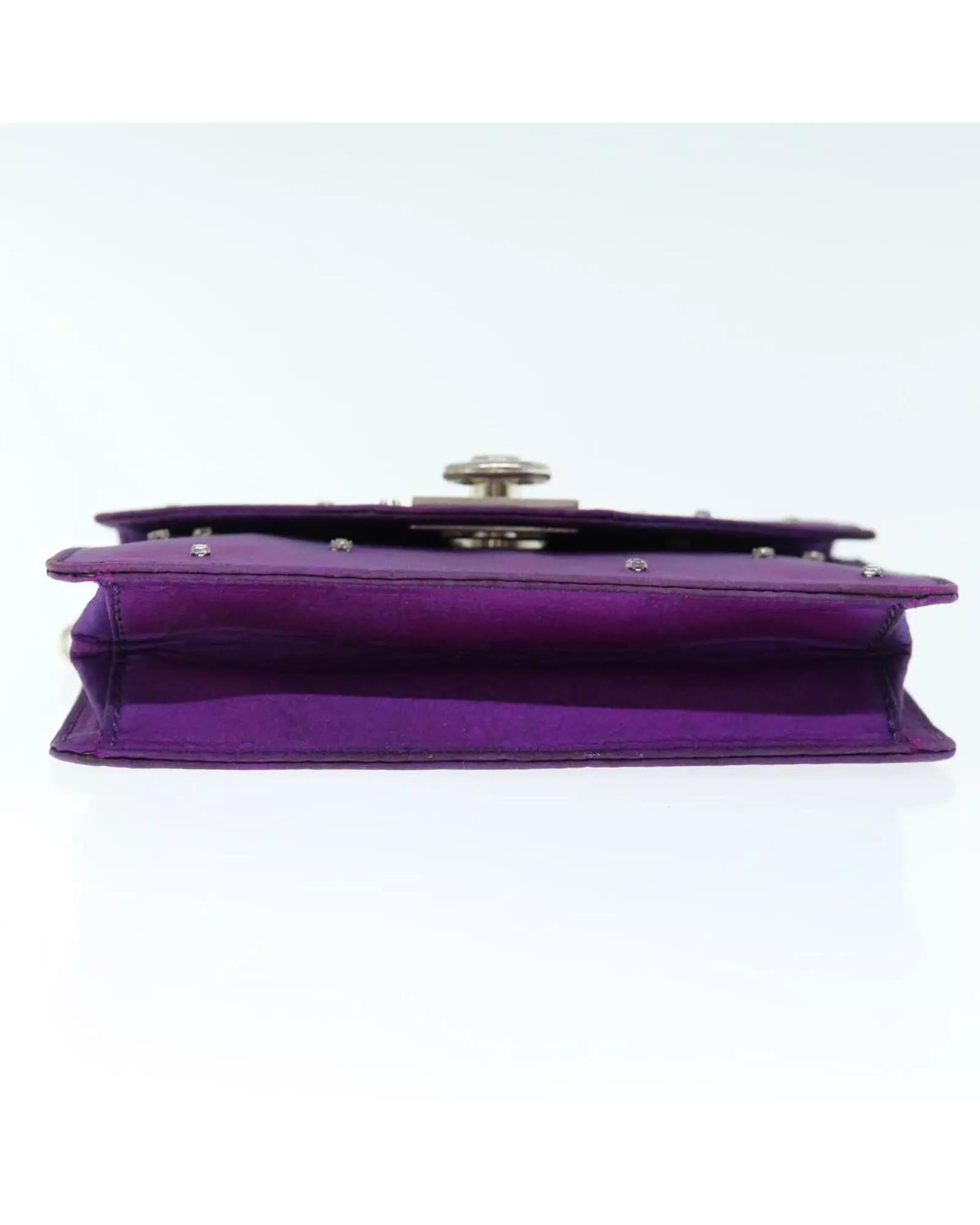 Preloved Purple Satin Chain Wallet Studded Detail Women Wallets alternative image
