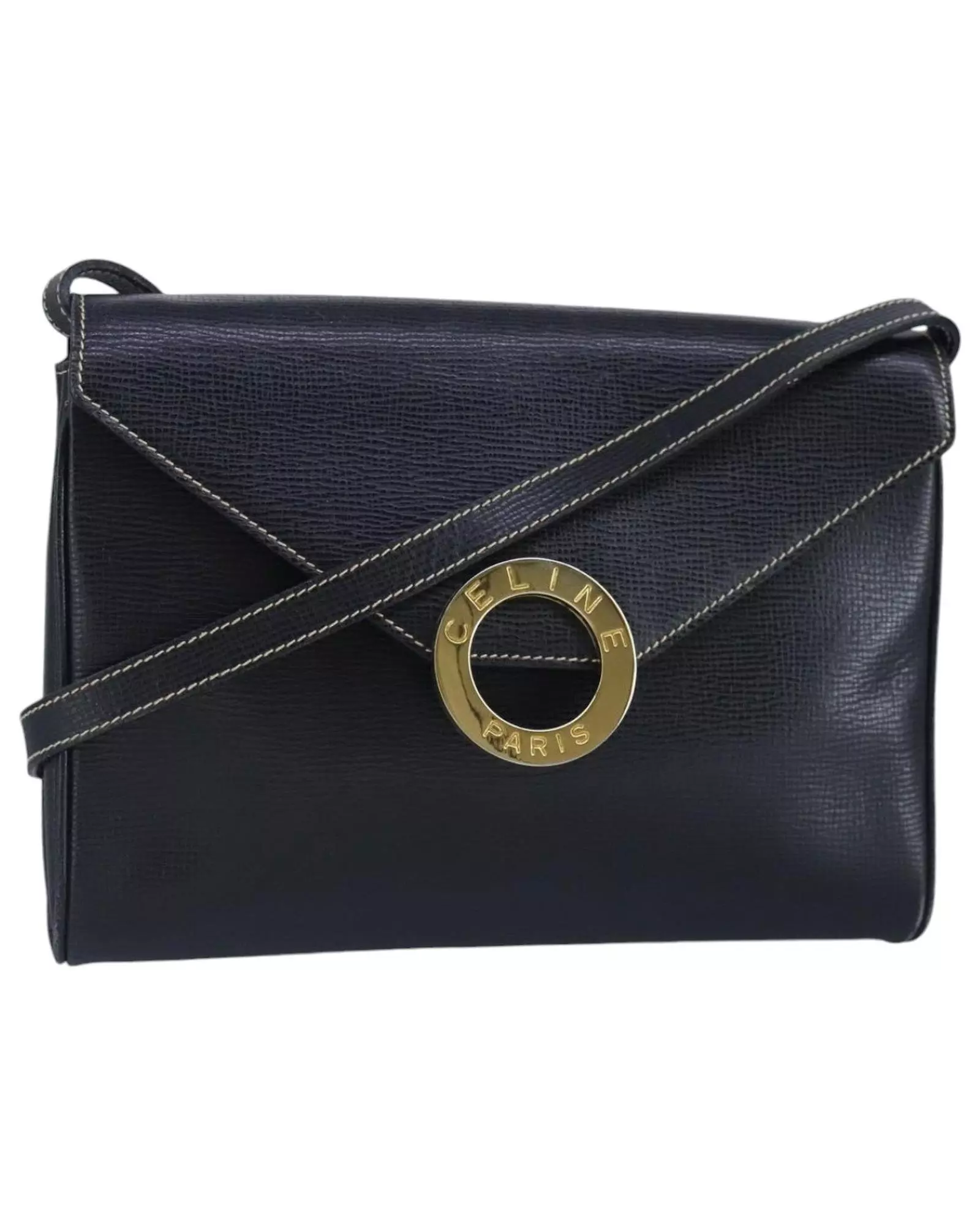 Preloved Vintage Shoulder Bag Circular Logo Women - Black alternative image
