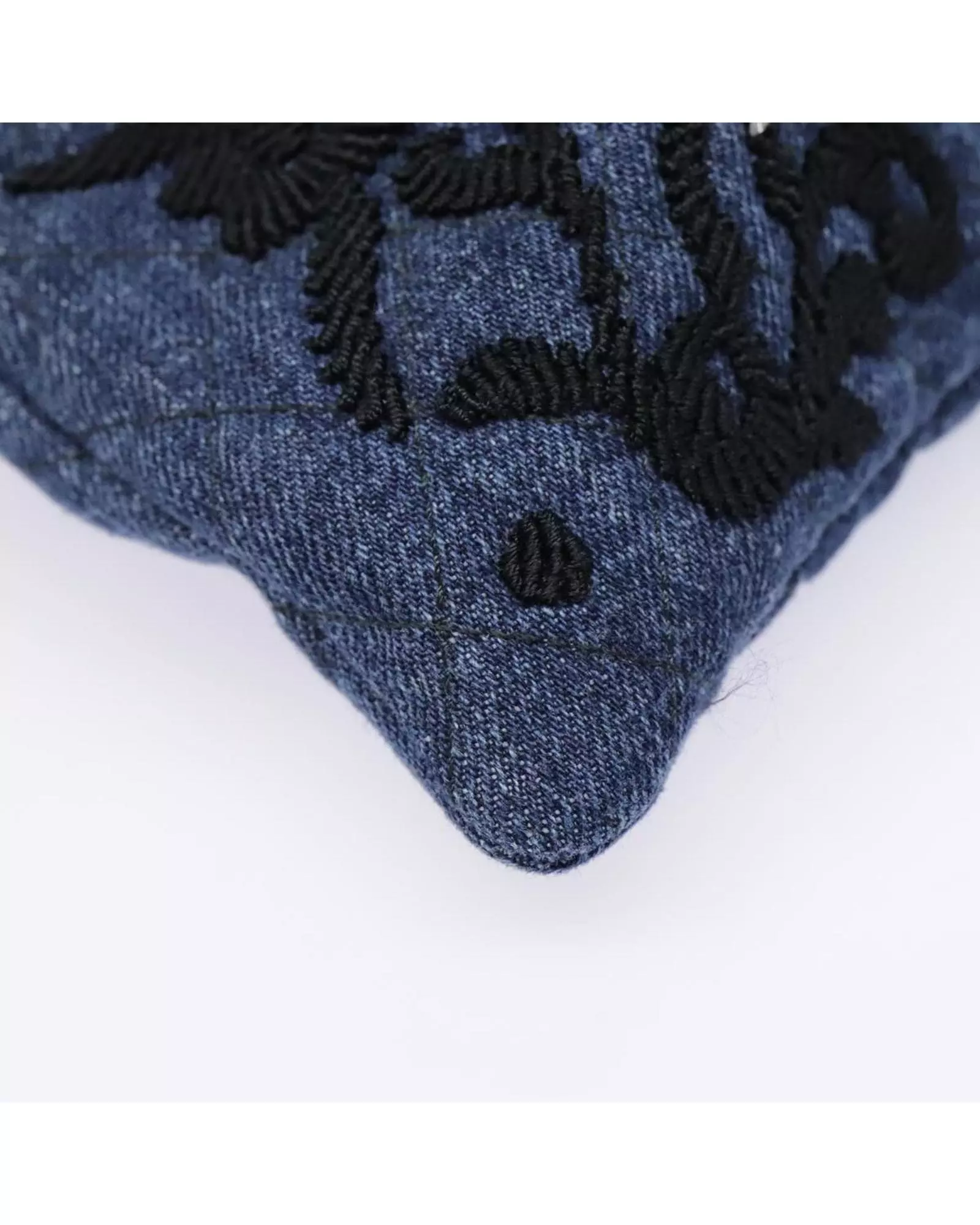 Preloved Denim Clutch Floral Embroidery Wo - Navy Clutch Bags alternative image