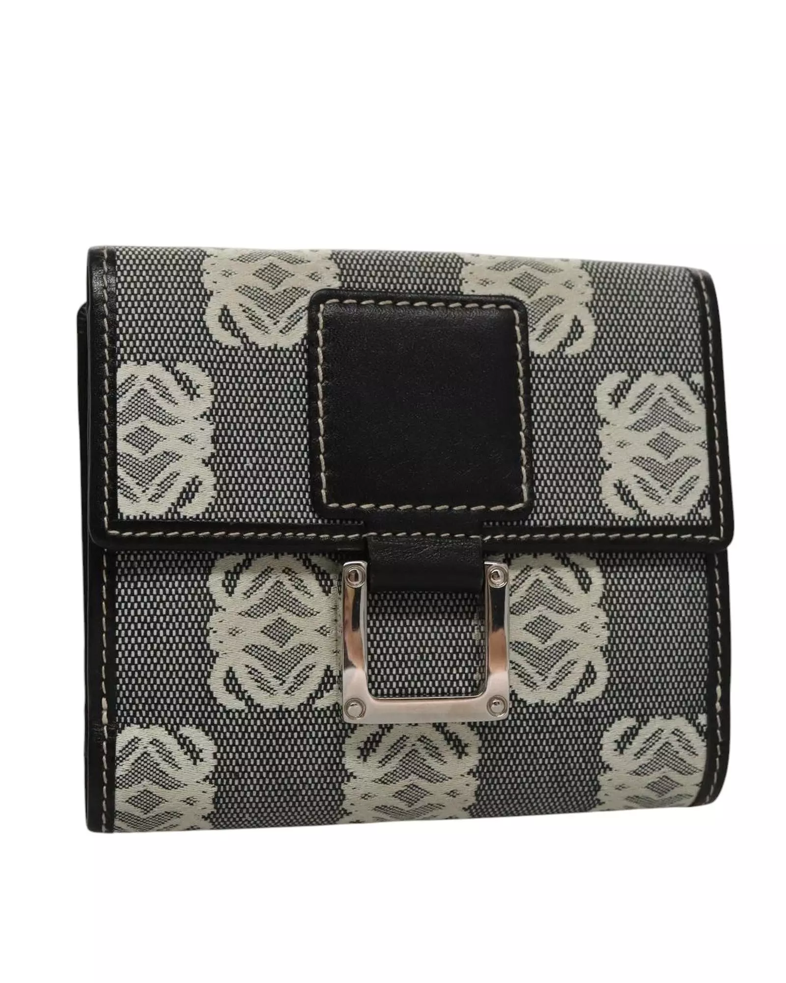 Preloved Anagram Wallet Canvas Leather Women - Grey alternative image