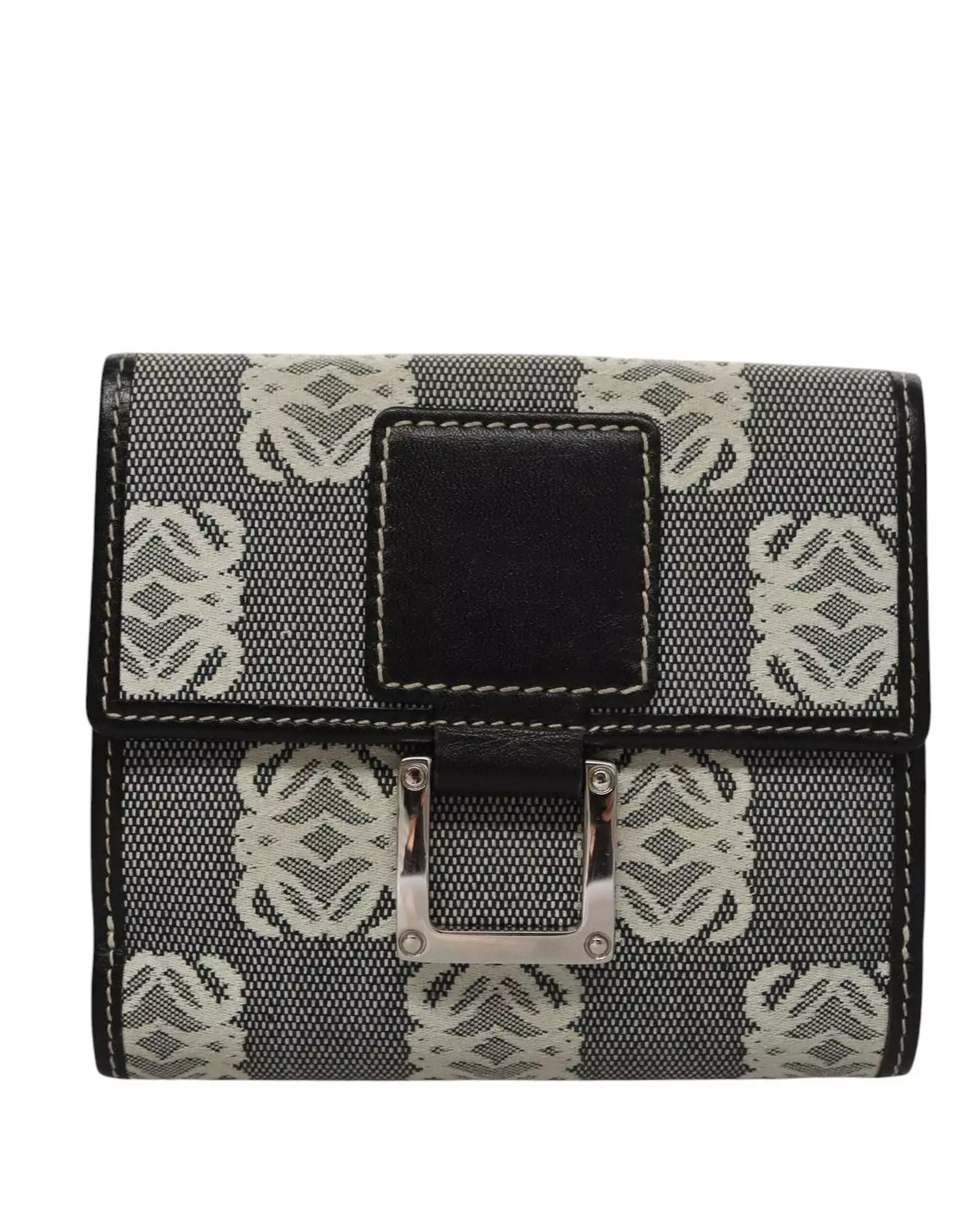 Preloved Anagram Wallet Canvas Leather Women - Grey alternative image